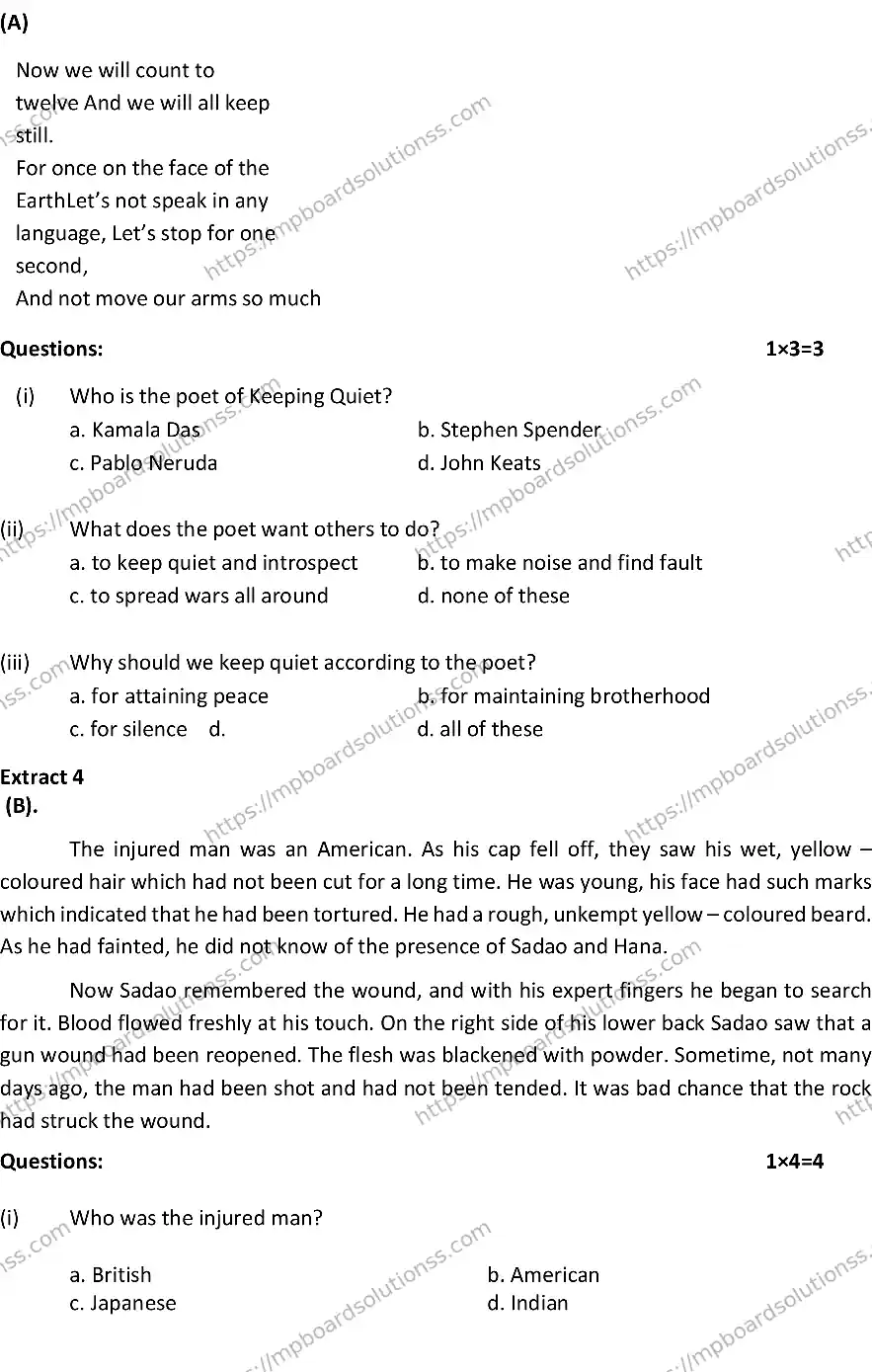 MP Board Class 12 ENGLISH-SET-A 2024 Sample Paper Image 5