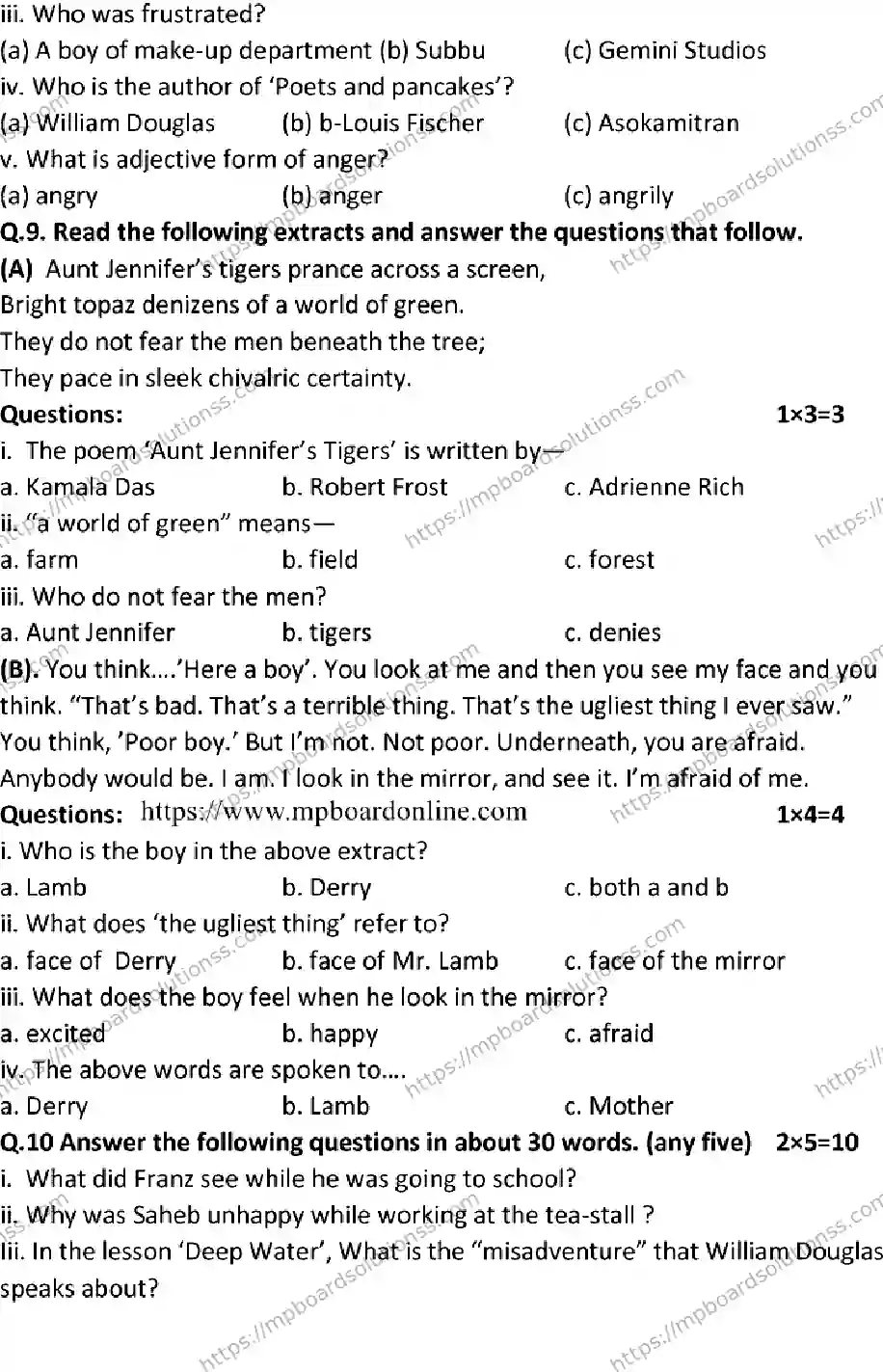 MP Board Class 12 ENGLISH-SET-C 2023 Sample Paper Image 5