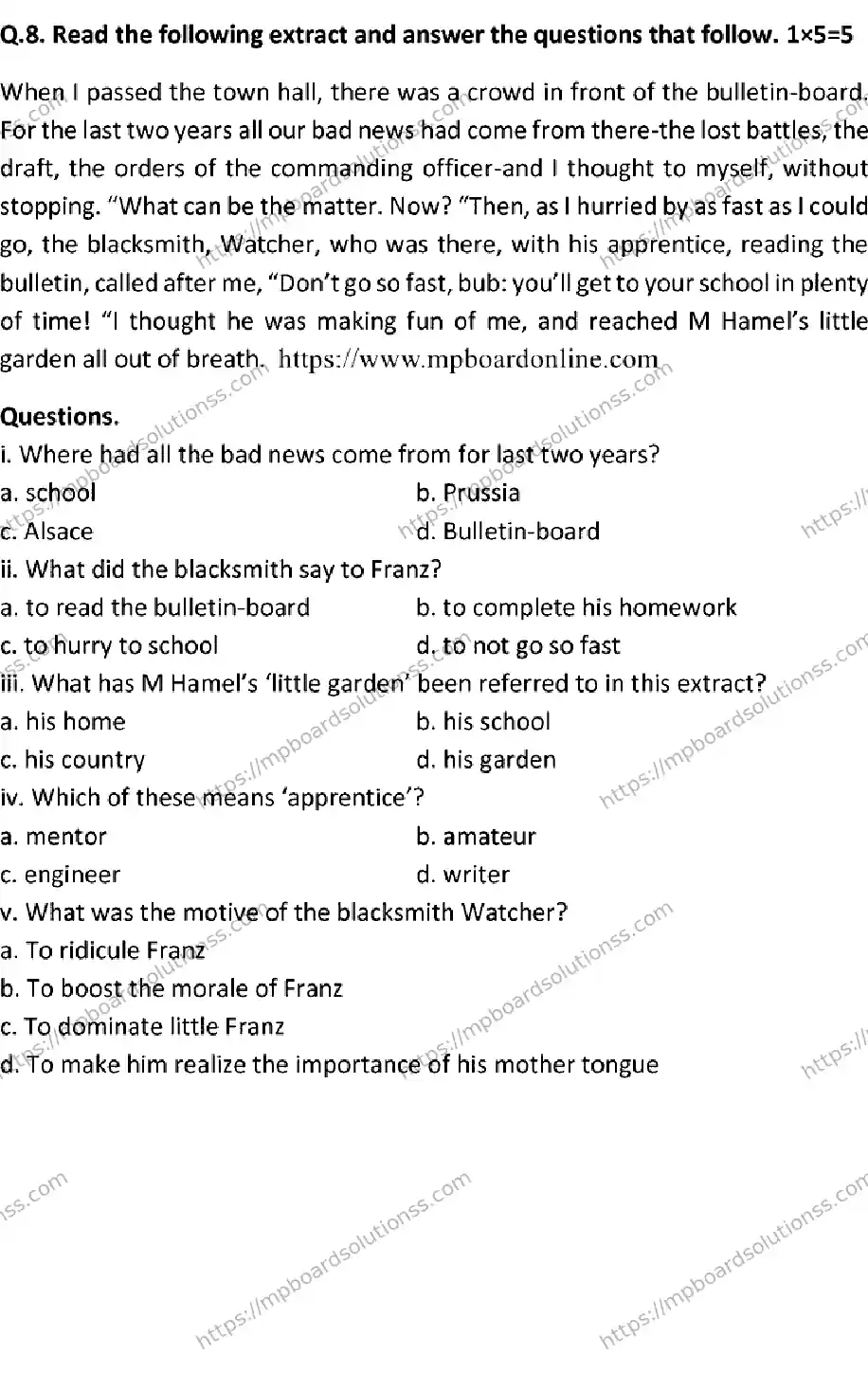MP Board Class 12 ENGLISH-SET-D 2023 Sample Paper Image 6