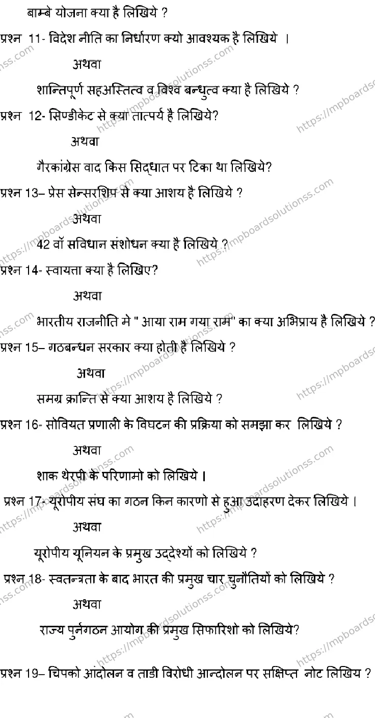 MP Board Class 12 POLITICAL-SCIENCE-SET-D 2023 Sample Paper Image 4
