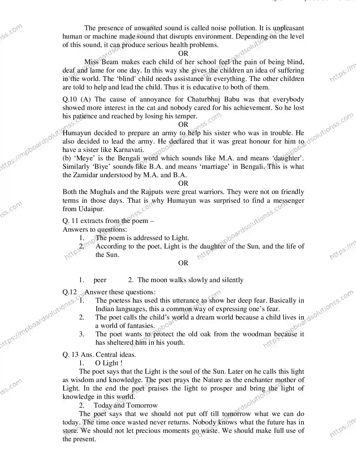 MP Board CLASS 9 ENGLISH-GENERAL 2018 Sample Paper Image 9