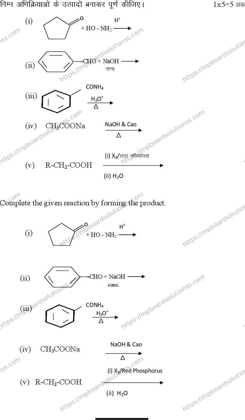 MP Board Class 12 Chemistry 2023 Sample Paper Image 10