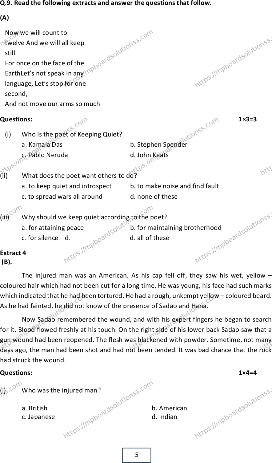 MP Board Class 12 English 2024 Sample Paper Image 5
