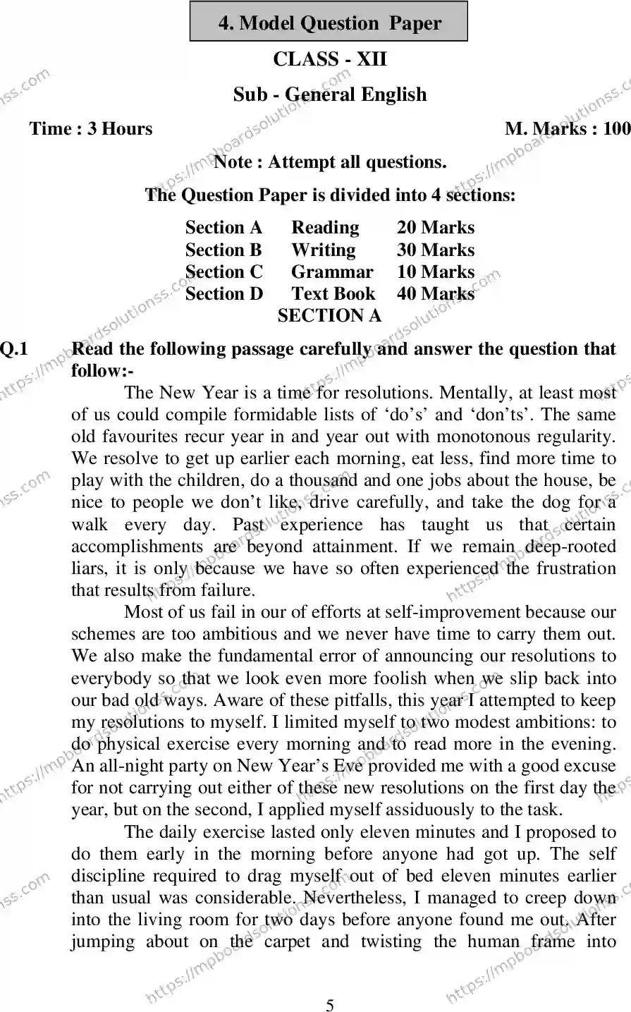 MP Board Class 12 English General 2020 Sample Paper Image 6