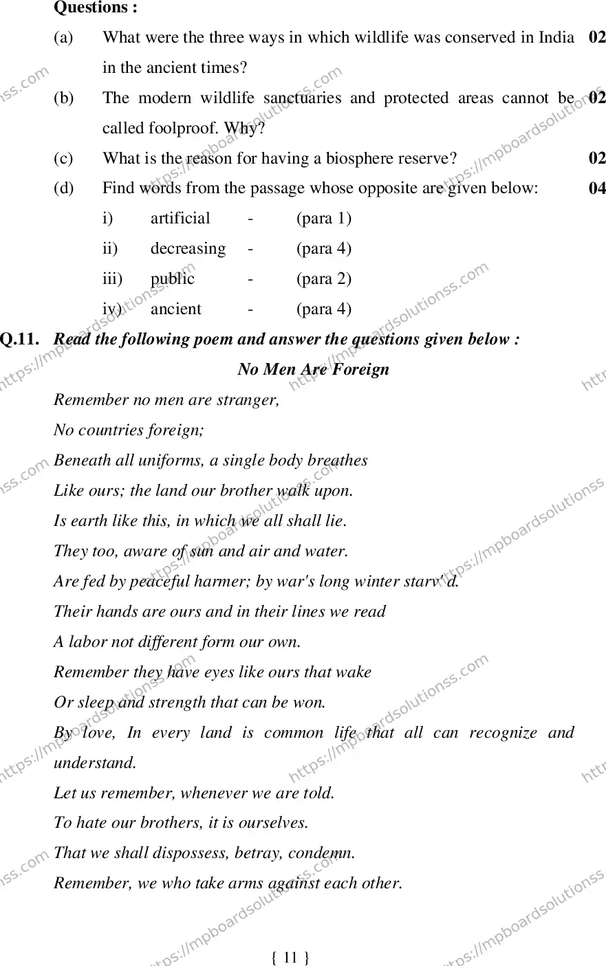 MP Board Class 12 English Special 2020 Sample Paper Image 11