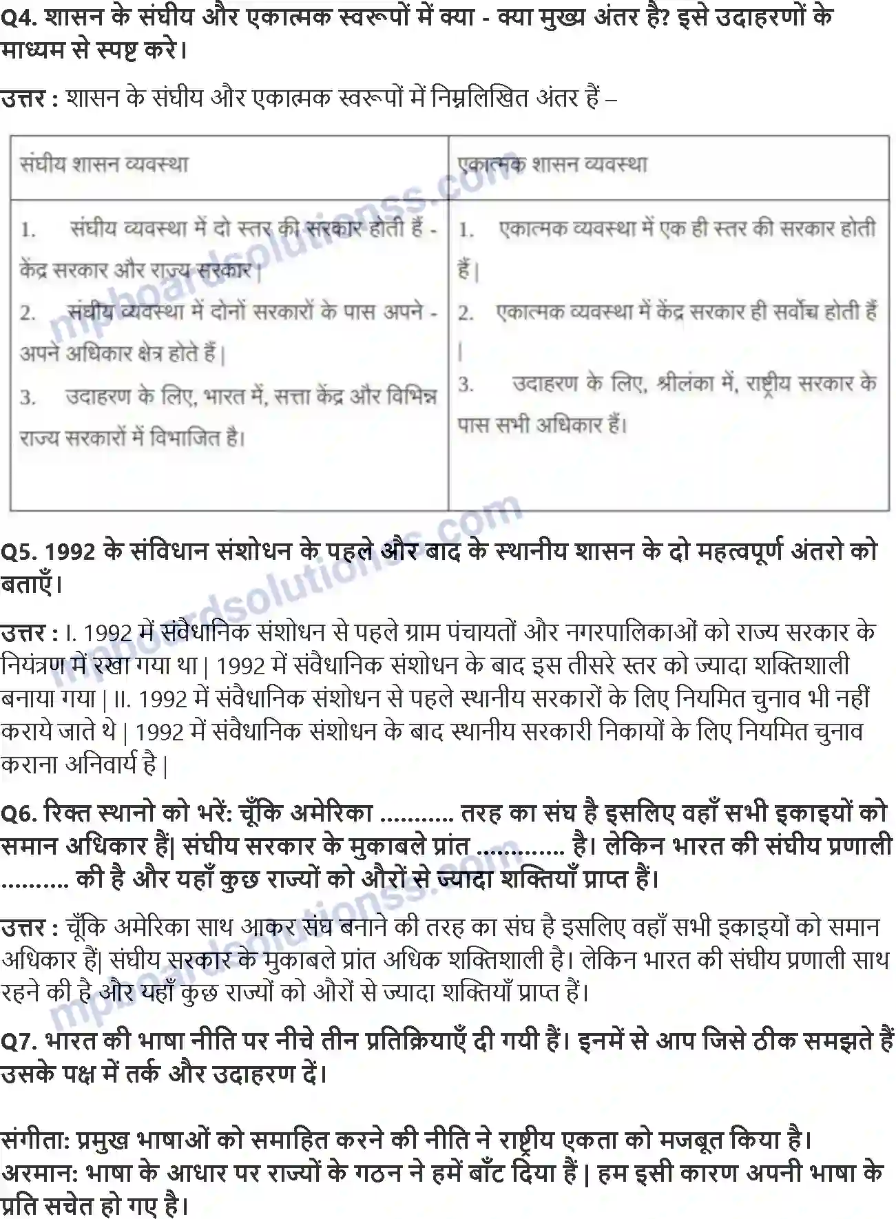 MP Board Book for Class 10 Social Science संघवाद Image 3