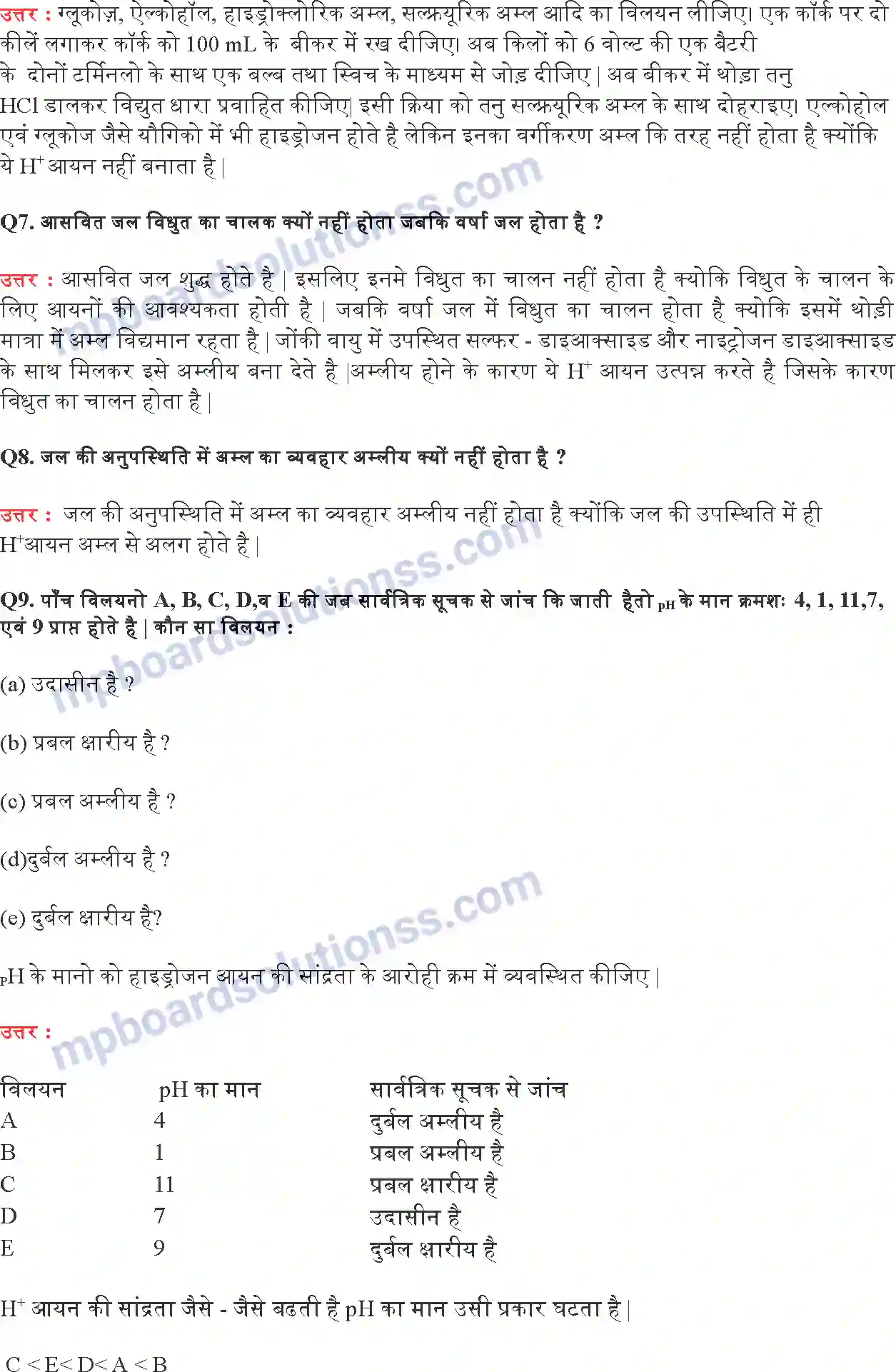 MP Board Book for Class 10 Science अम्ल, क्षारक एवं लवण Image 5