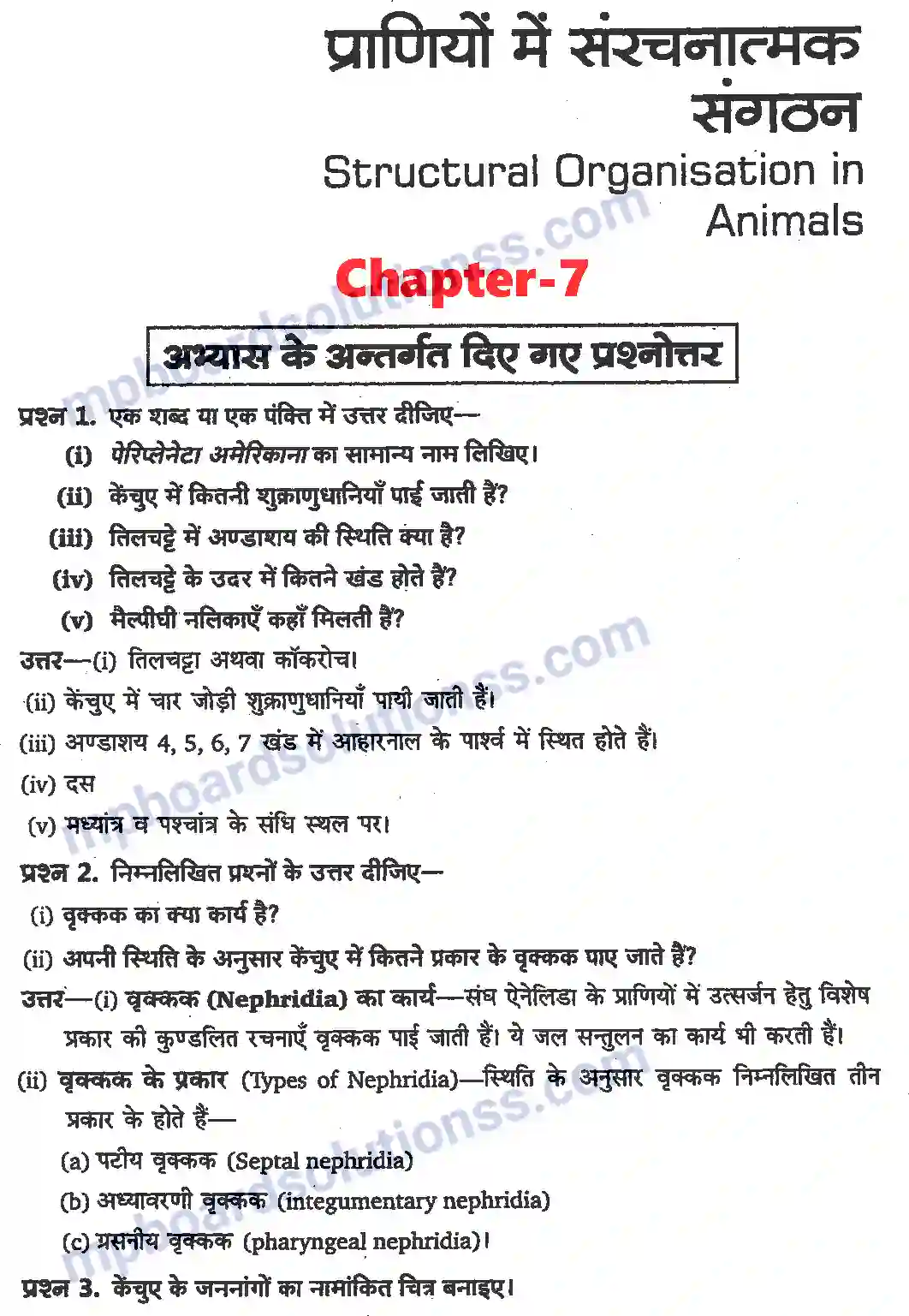 MP Board Book for Class 11 Biology प्राणियों में संरचनात्मक संगठन Image 1