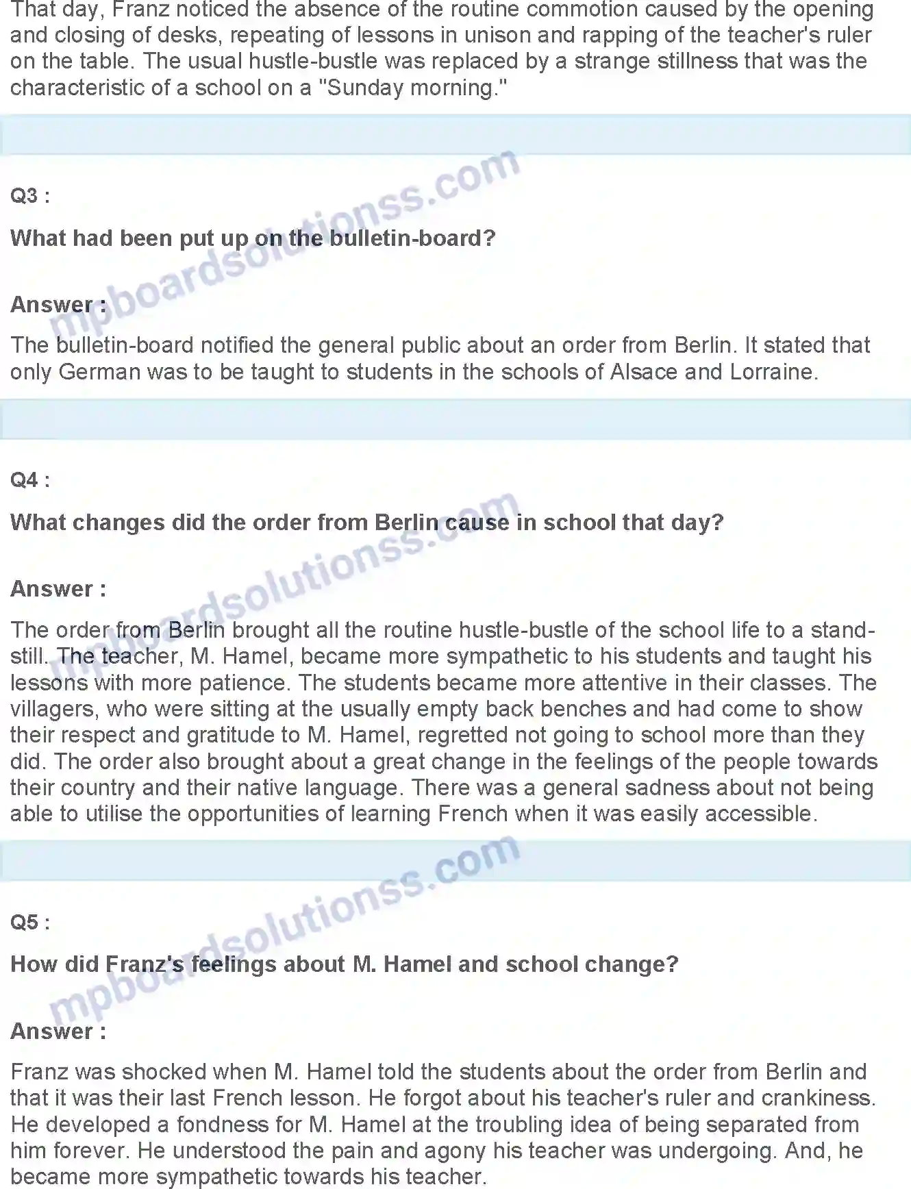 MP Board Book for Class 12 English The Last Lesson Image 2