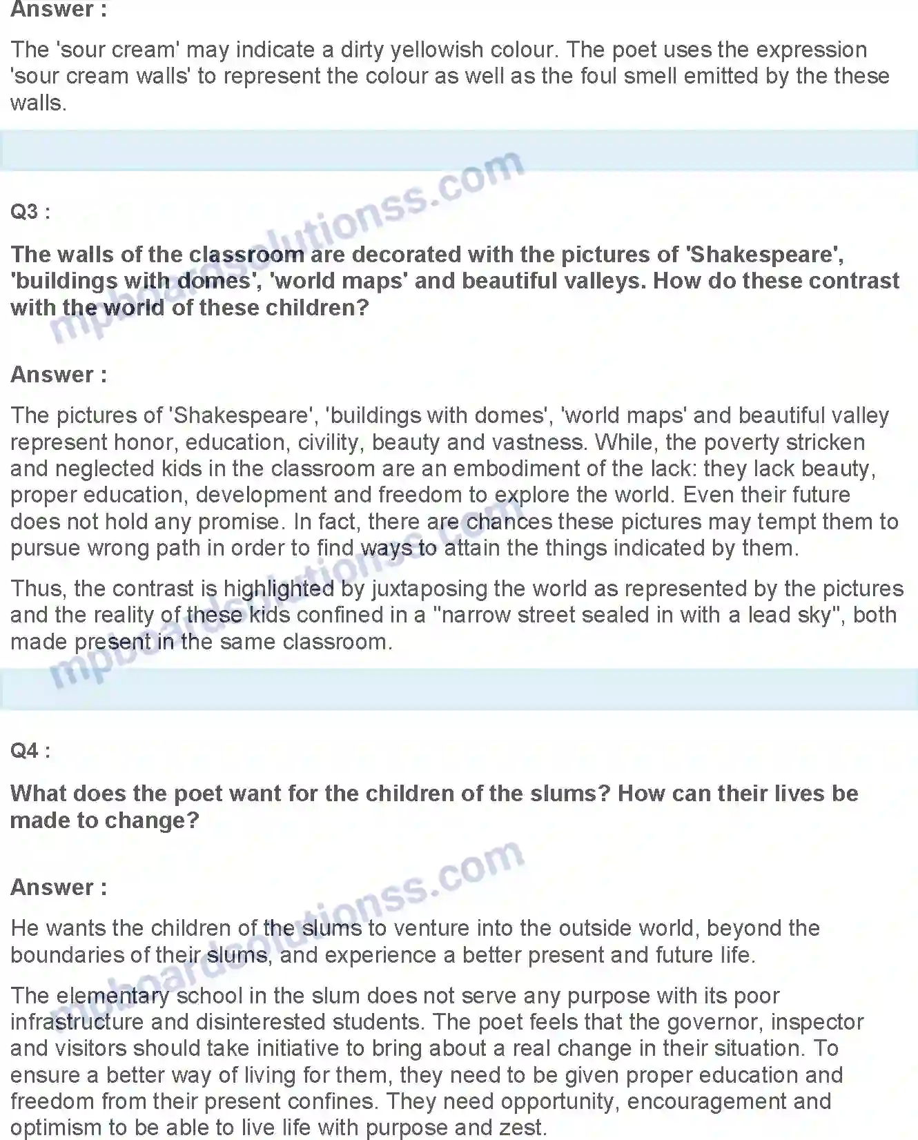 MP Board Book for Class 12 English An Elementary School Classroom in a Slum Image 3