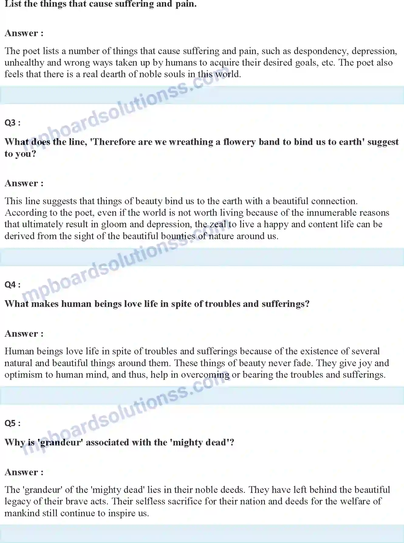 MP Board Book for Class 12 English A Thing of Beauty Image 2
