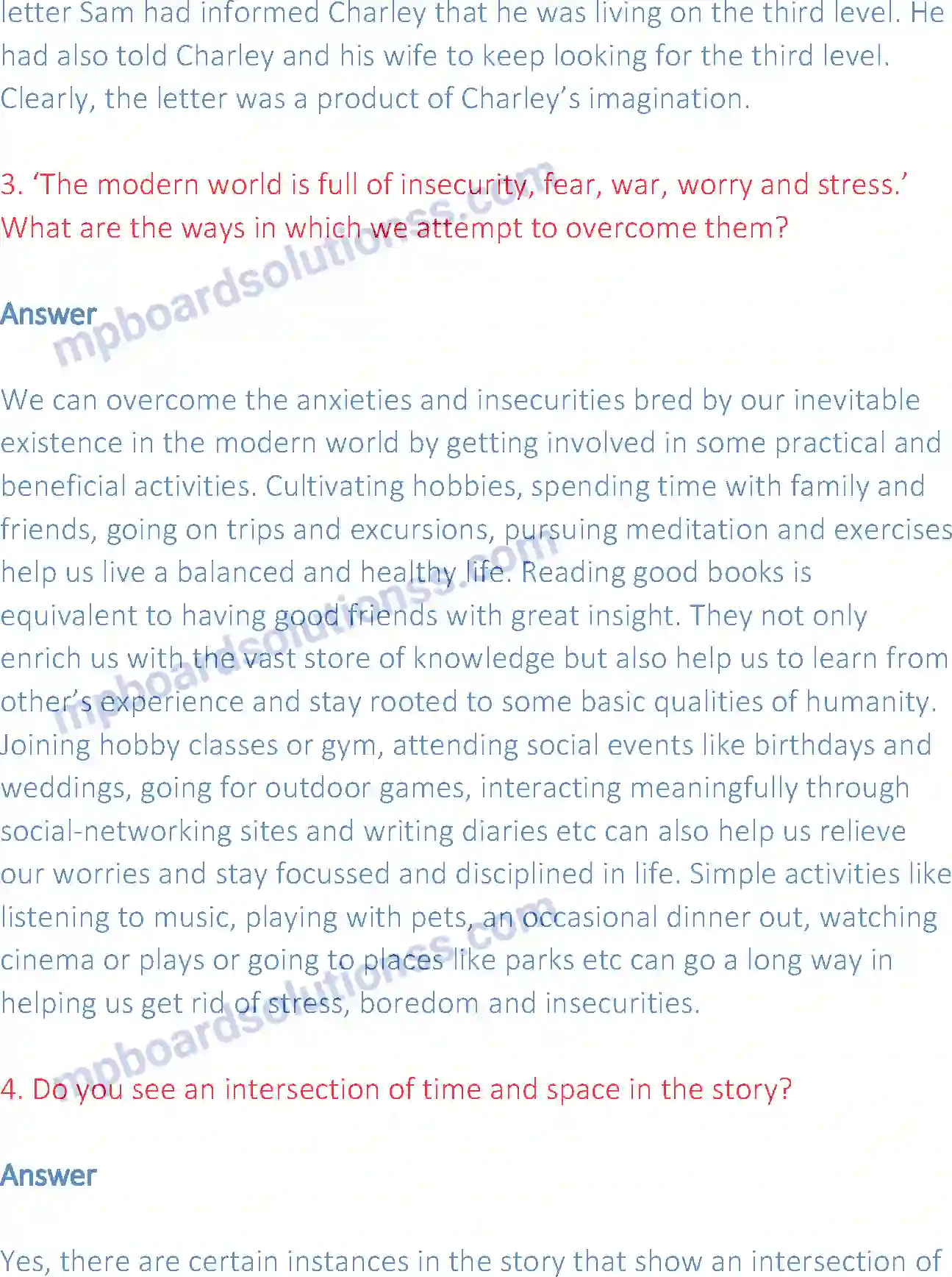 MP Board Book for Class 12 English The Third Level Image 3