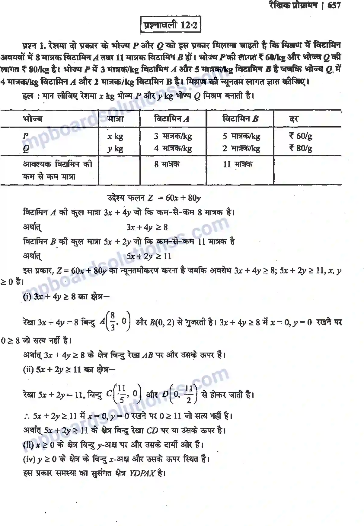 MP Board Book for Class 12 Maths रैखिक प्रोग्रामन Image 13