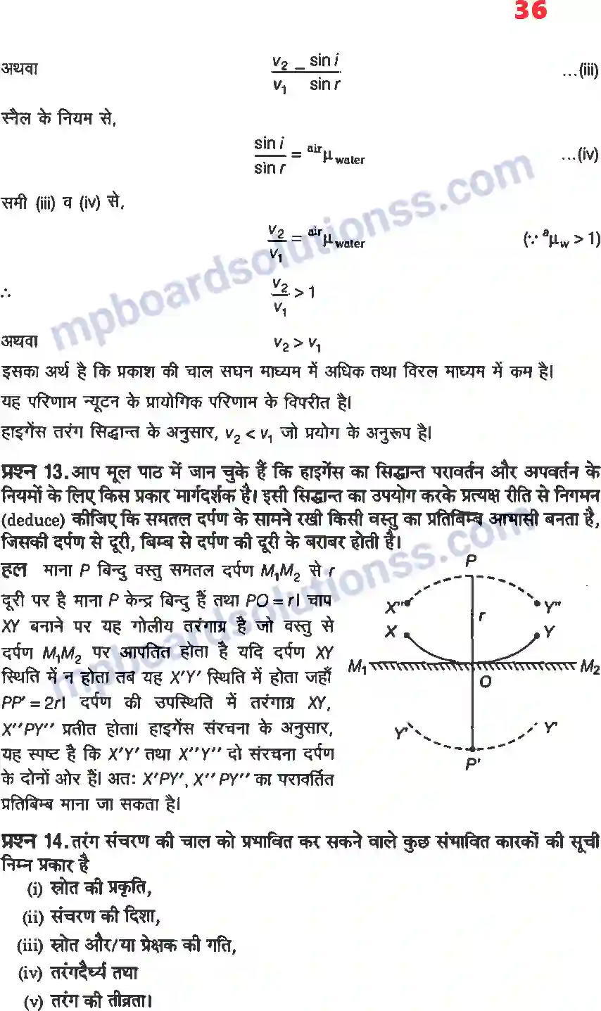 MP Board Book for Class 12 Physics तरंग प्रकाशिकी Image 8