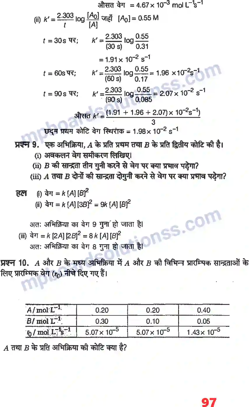MP Board Book for Class 12 Chemistry रासायनिक बलगतिकी Image 9