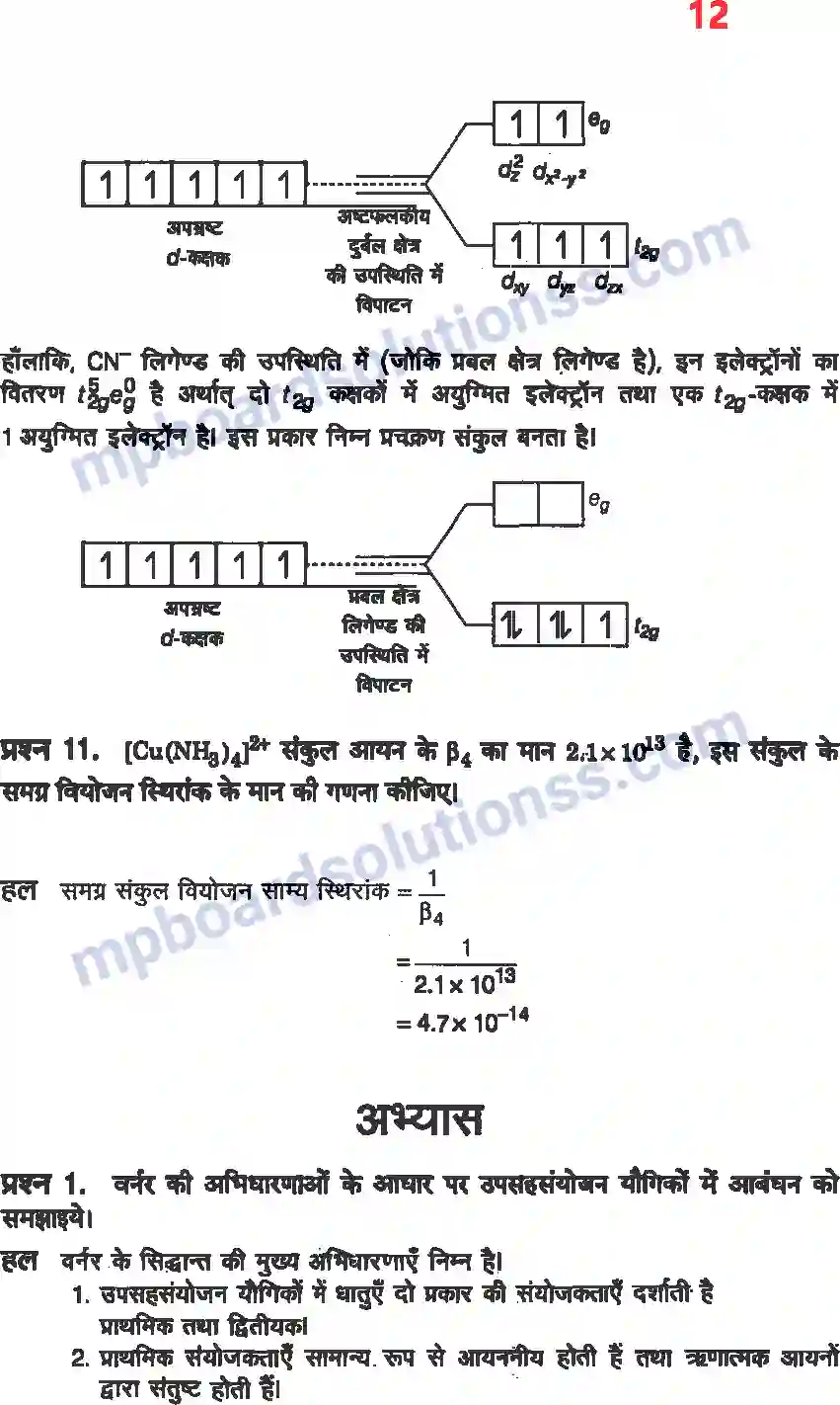MP Board Book for Class 12 Chemistry उपसहसंयोजक यौगिक Image 10