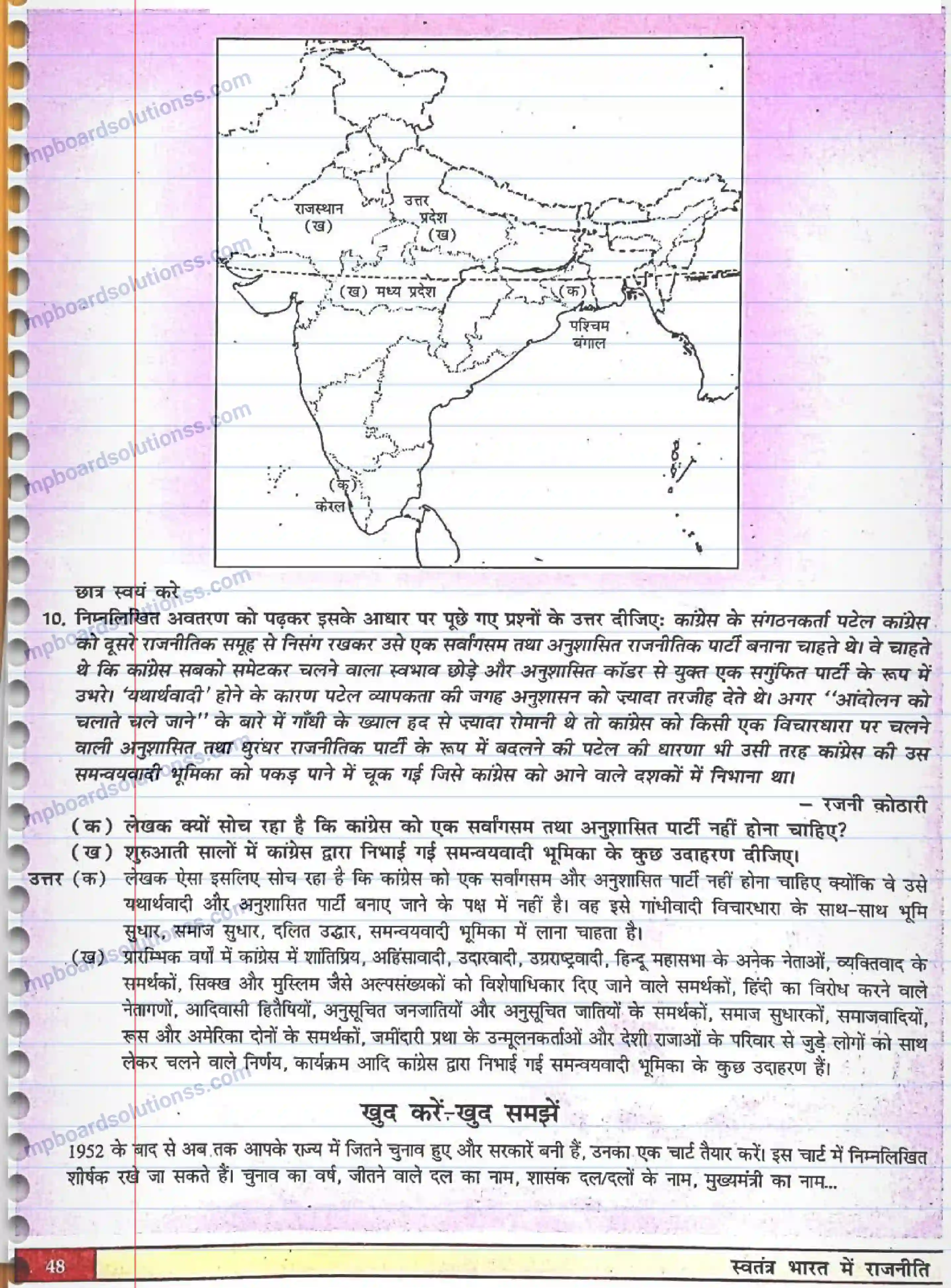MP Board Book for Class 12 Political Science एक दल की प्रधानता का युग Image 4