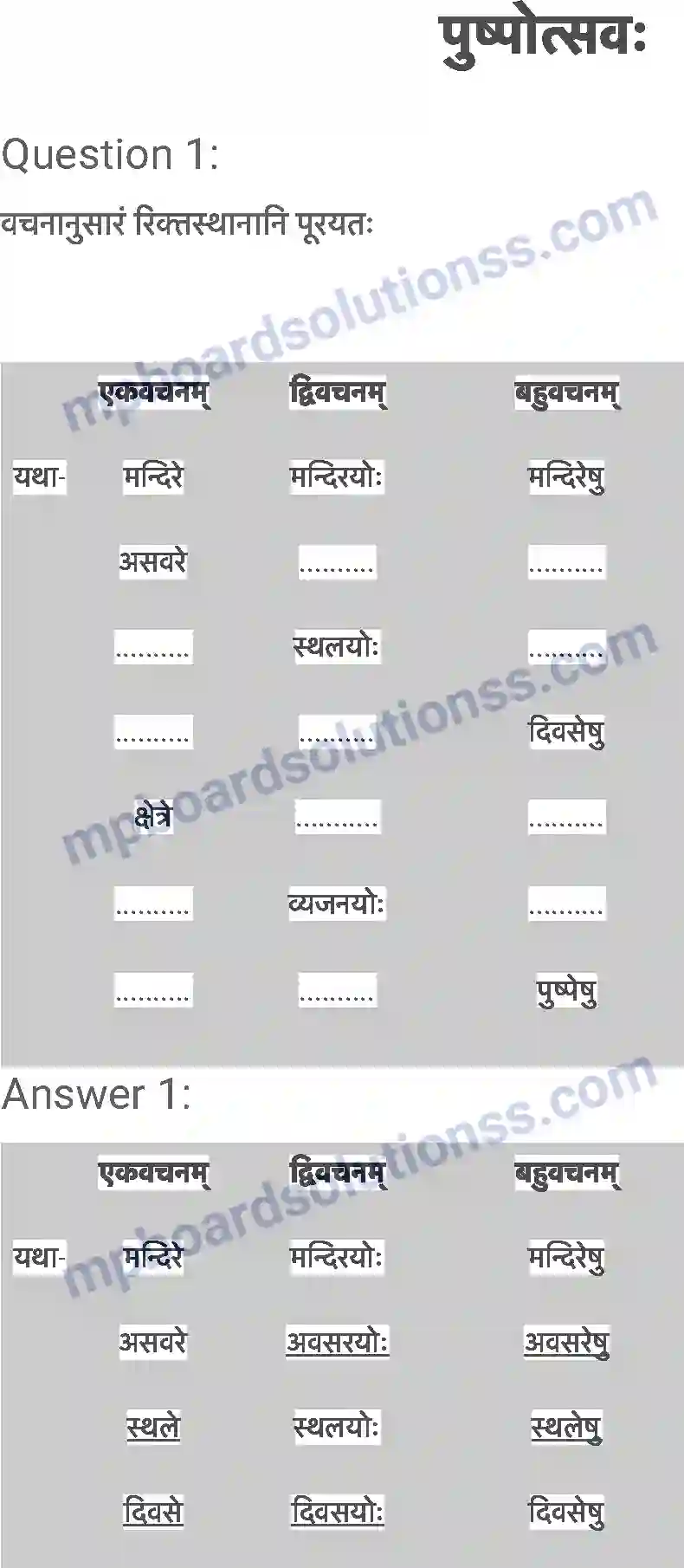 MP Board Book for Class 6 Sanskrit पुष्पोत्सवः Image 1