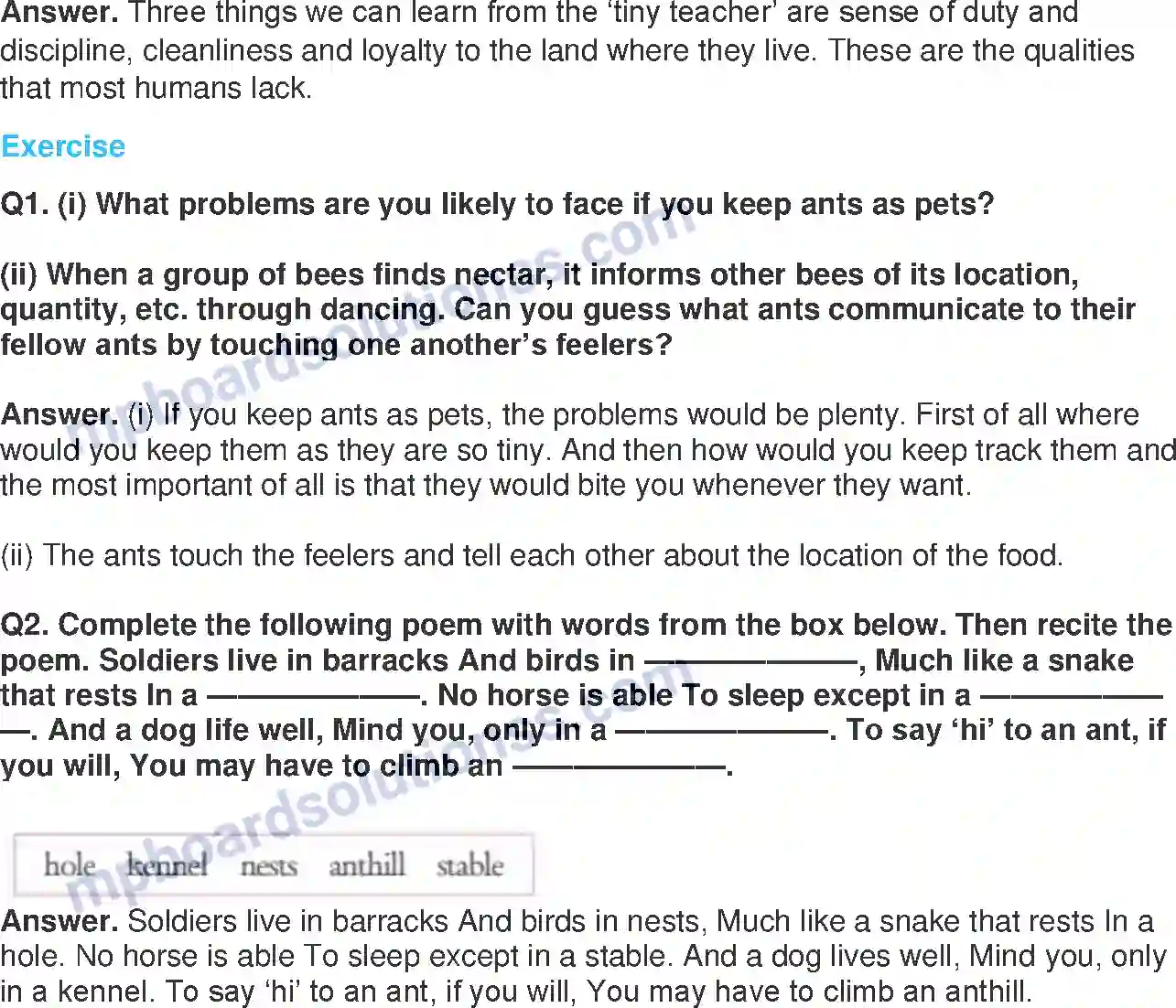 MP Board Book for Class 7 English The Tiny Teacher Image 2