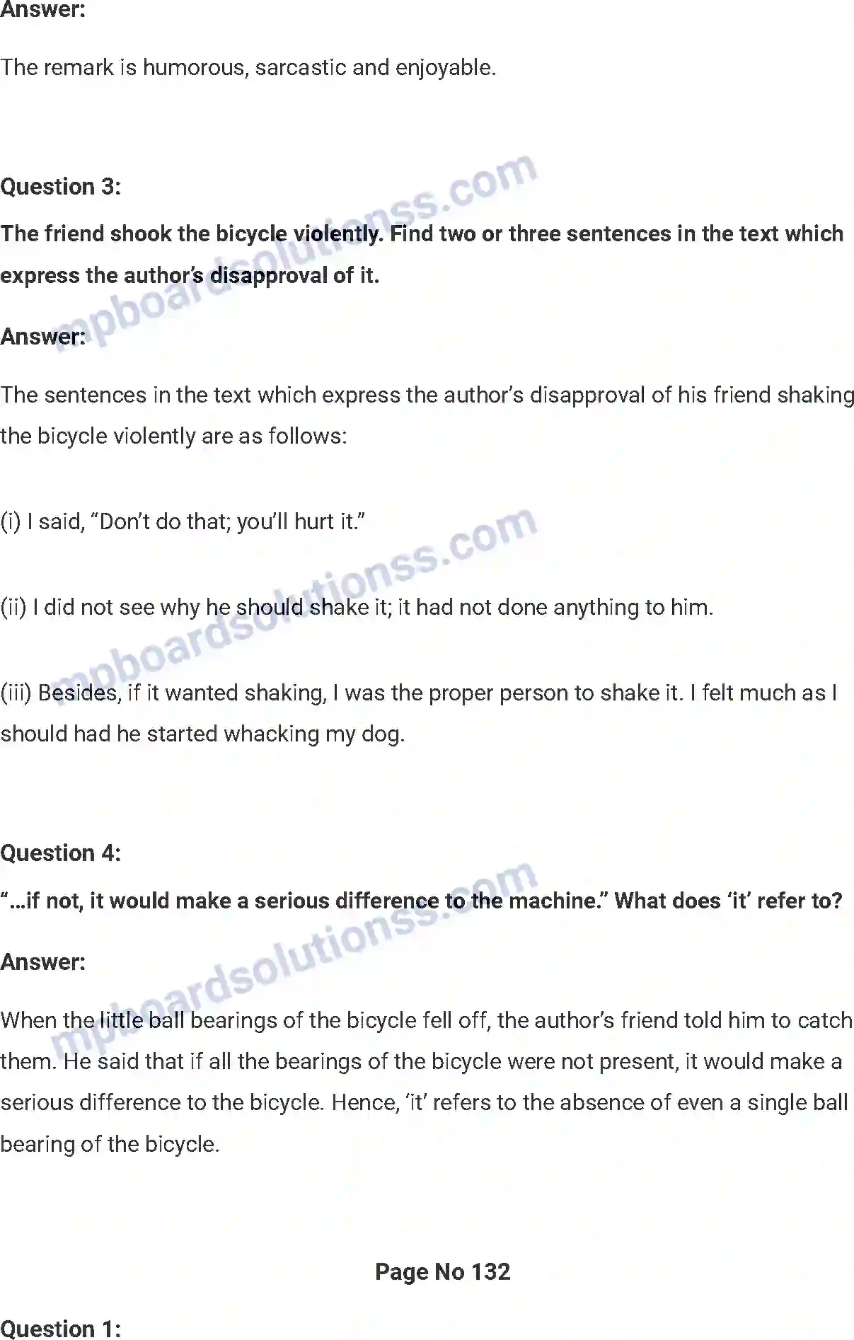 MP Board Book for Class 7 English A Bicycle in Good Repair Image 2