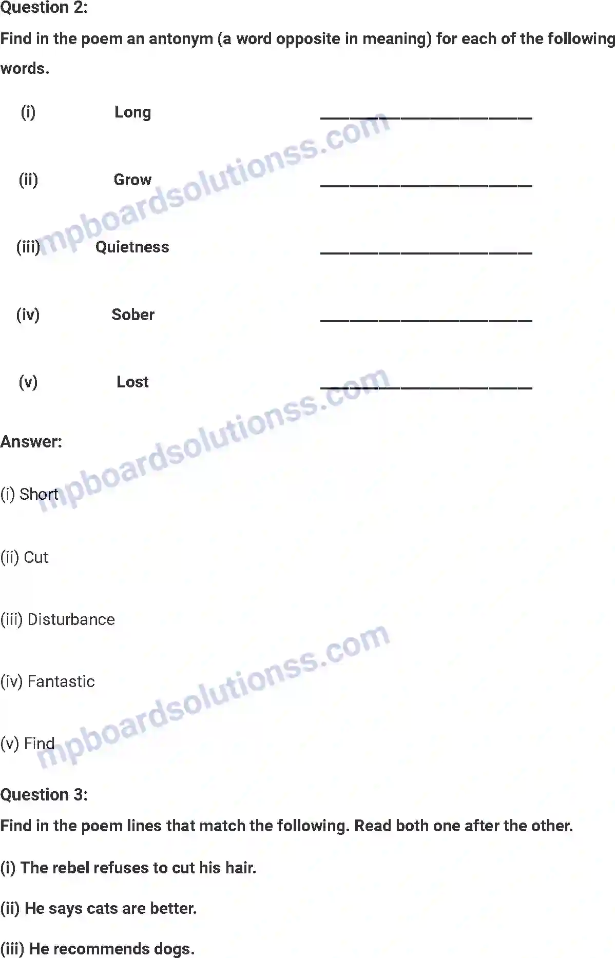 MP Board Book for Class 7 English The Rebel (Poem) Image 2