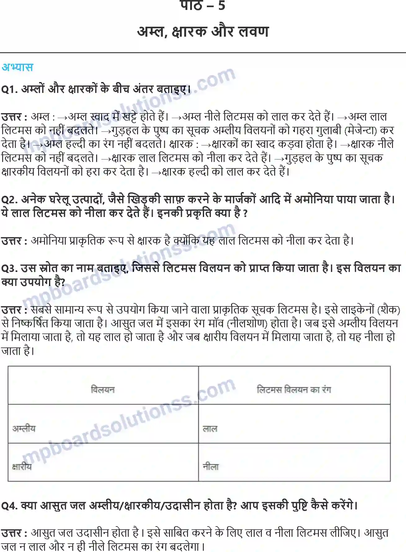 MP Board Book for Class 7 Science अम्ल, क्षारक और लवण Image 1