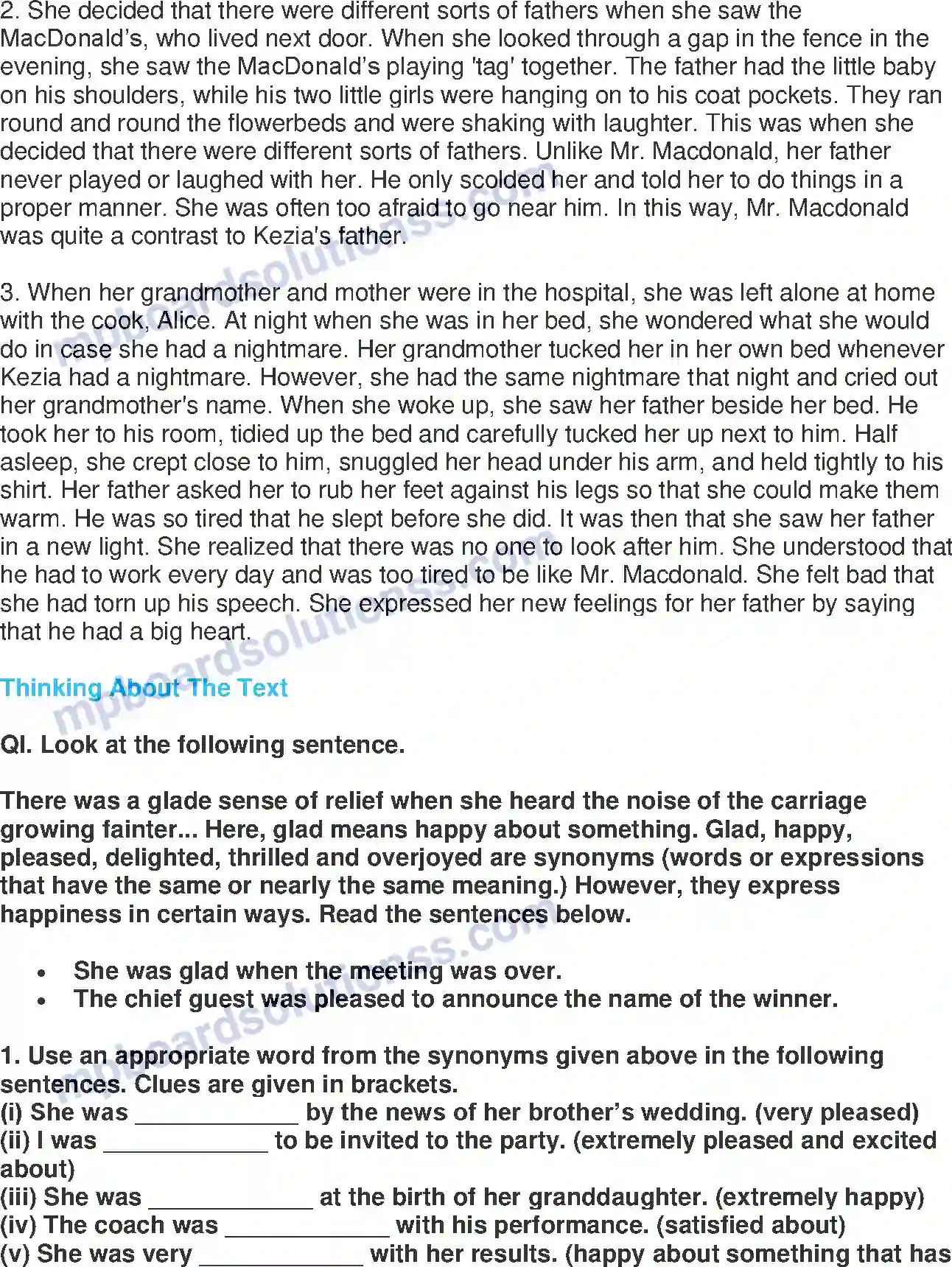 MP Board Book for Class 9 English The Little Girl Image 3
