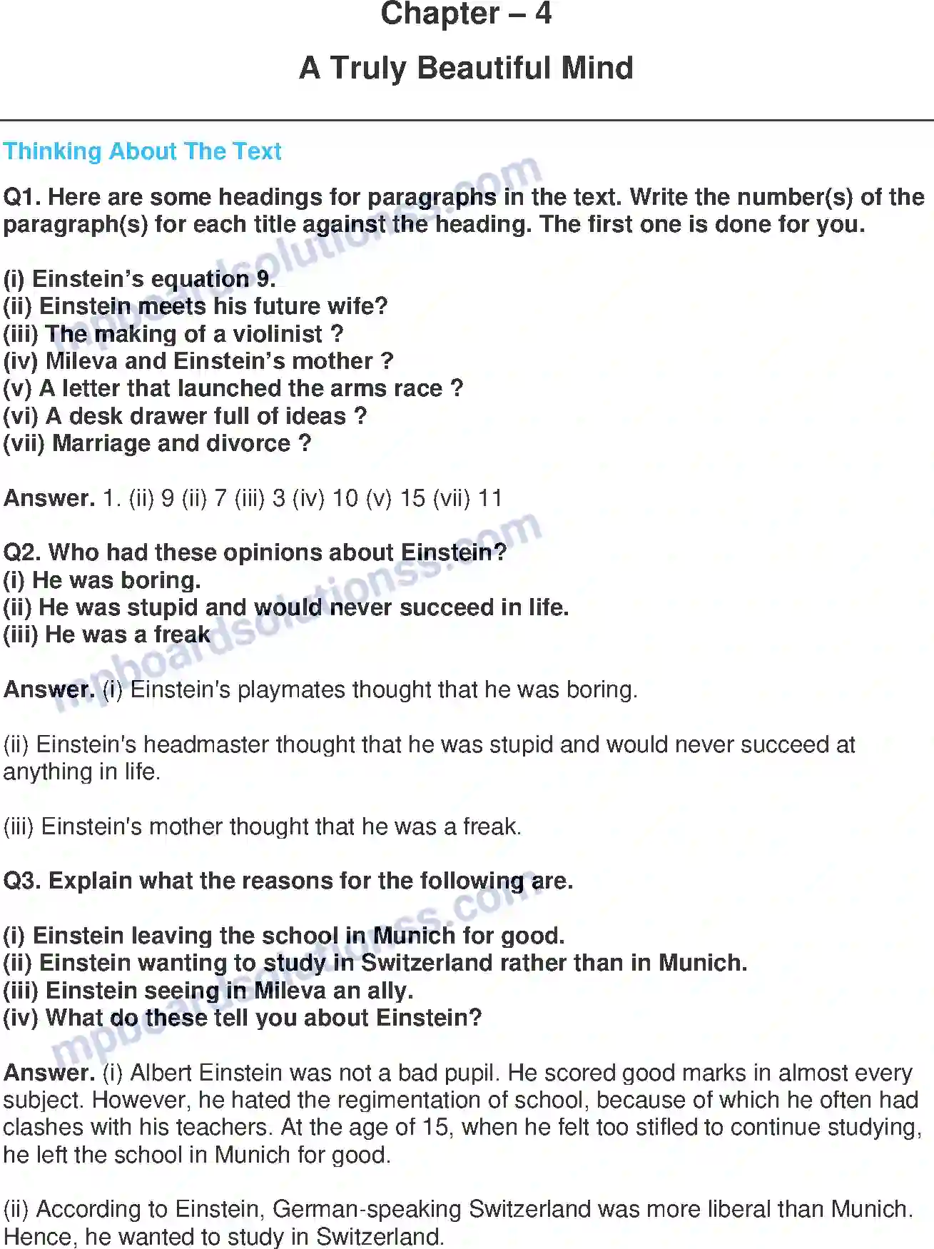 MP Board Book for Class 9 English A Truly Beautiful Mind Image 1