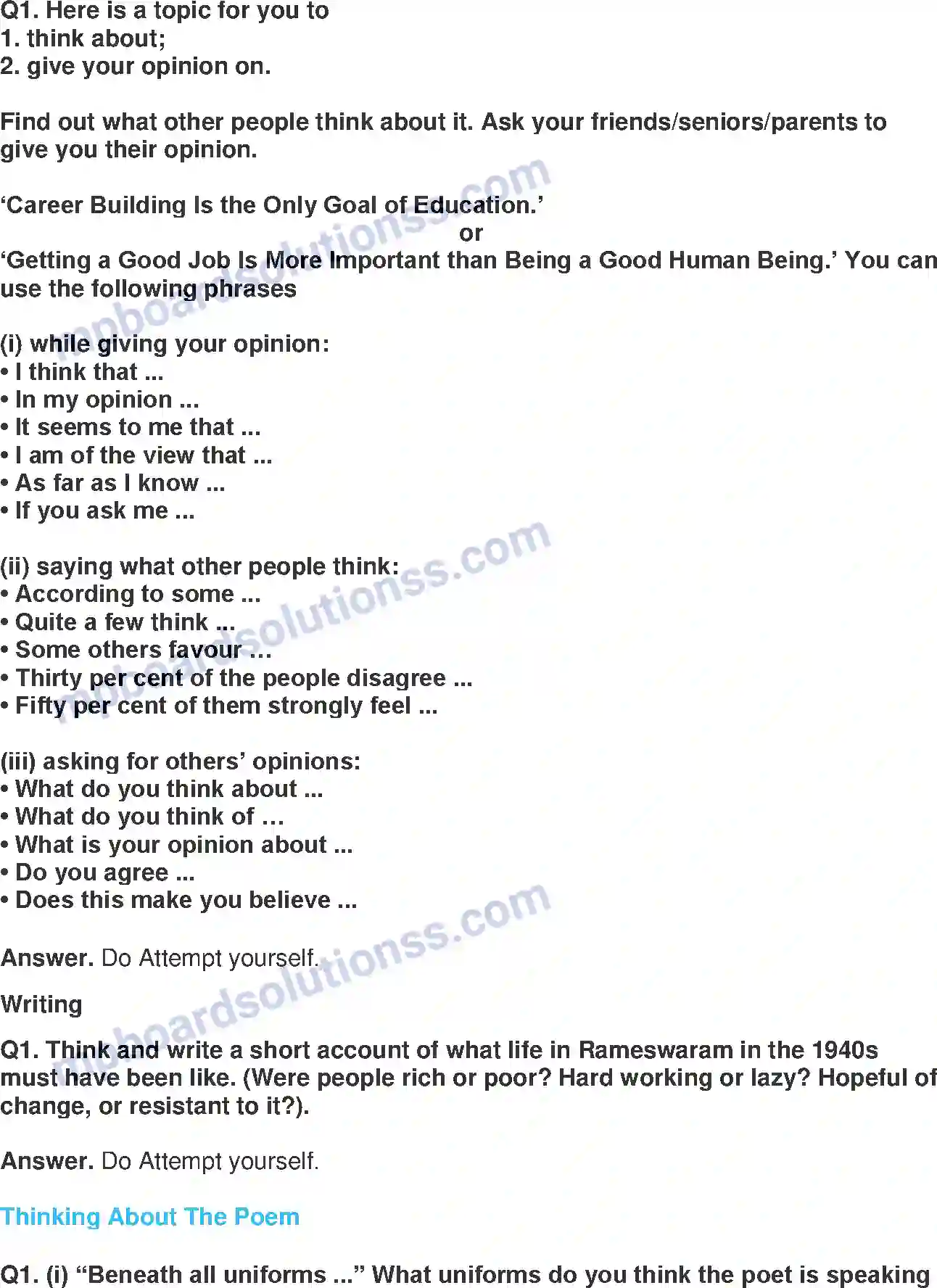 MP Board Book for Class 9 English My Childhood Image 8