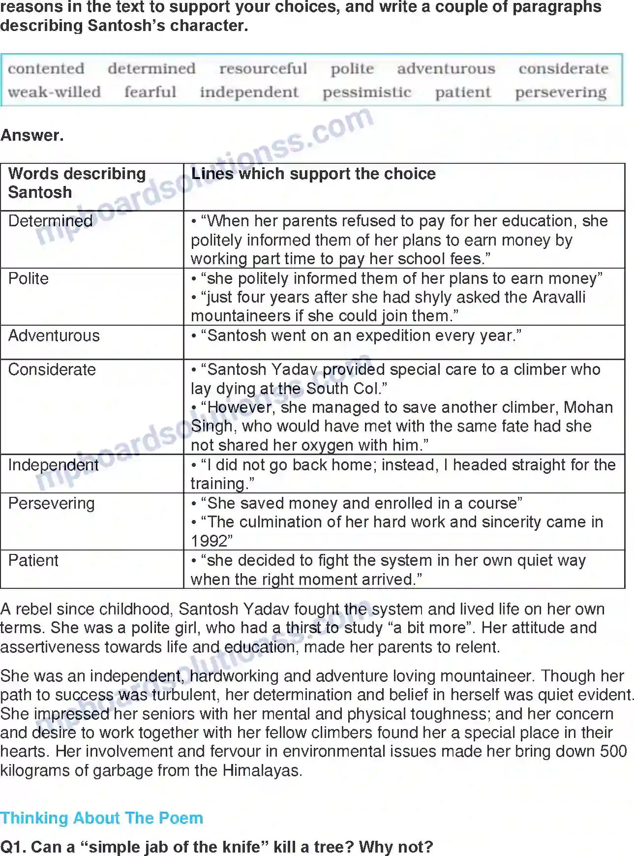 MP Board Book for Class 9 English Reach For The Top Image 10