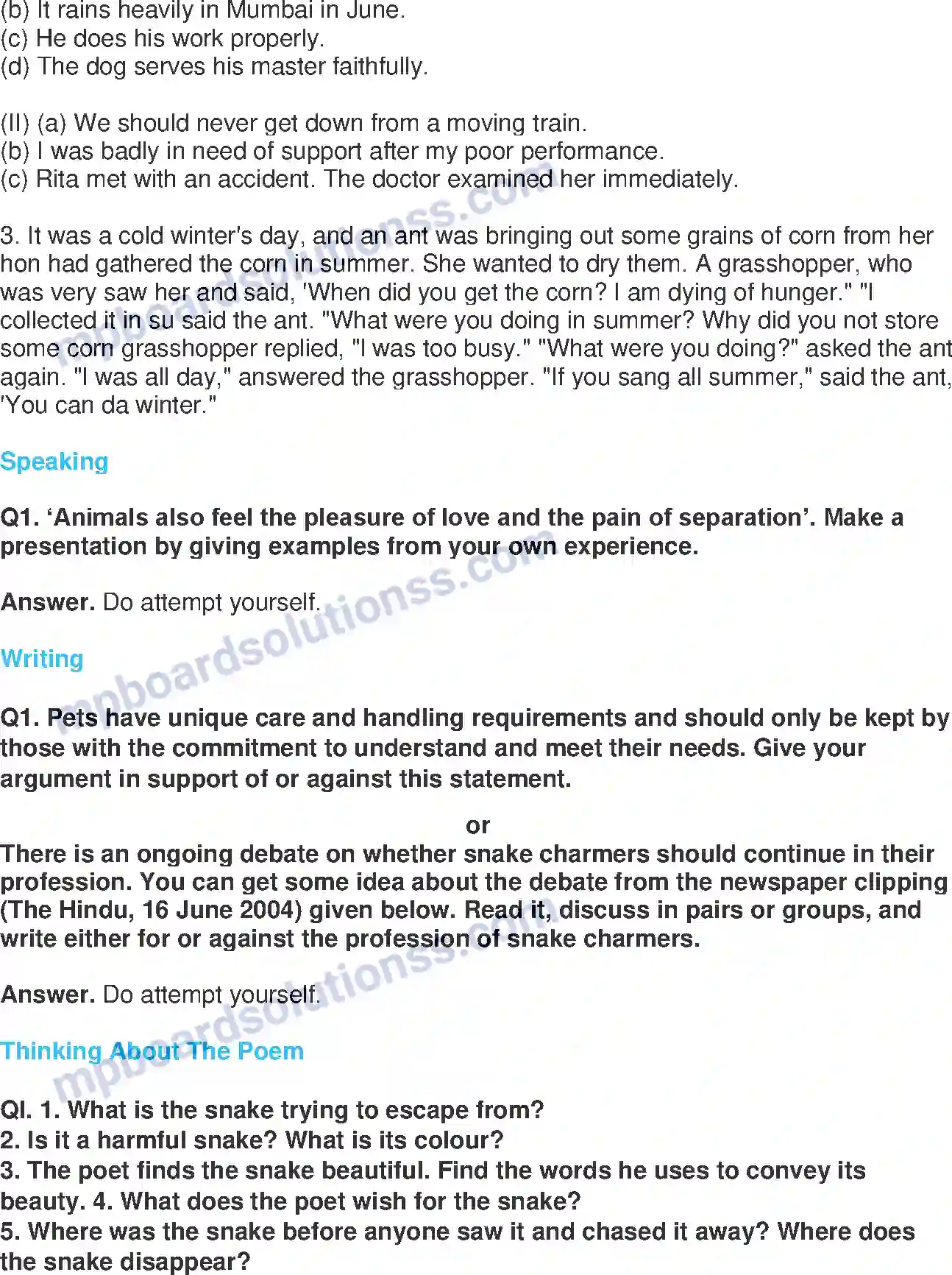 MP Board Book for Class 9 English The Bond Of Love Image 6