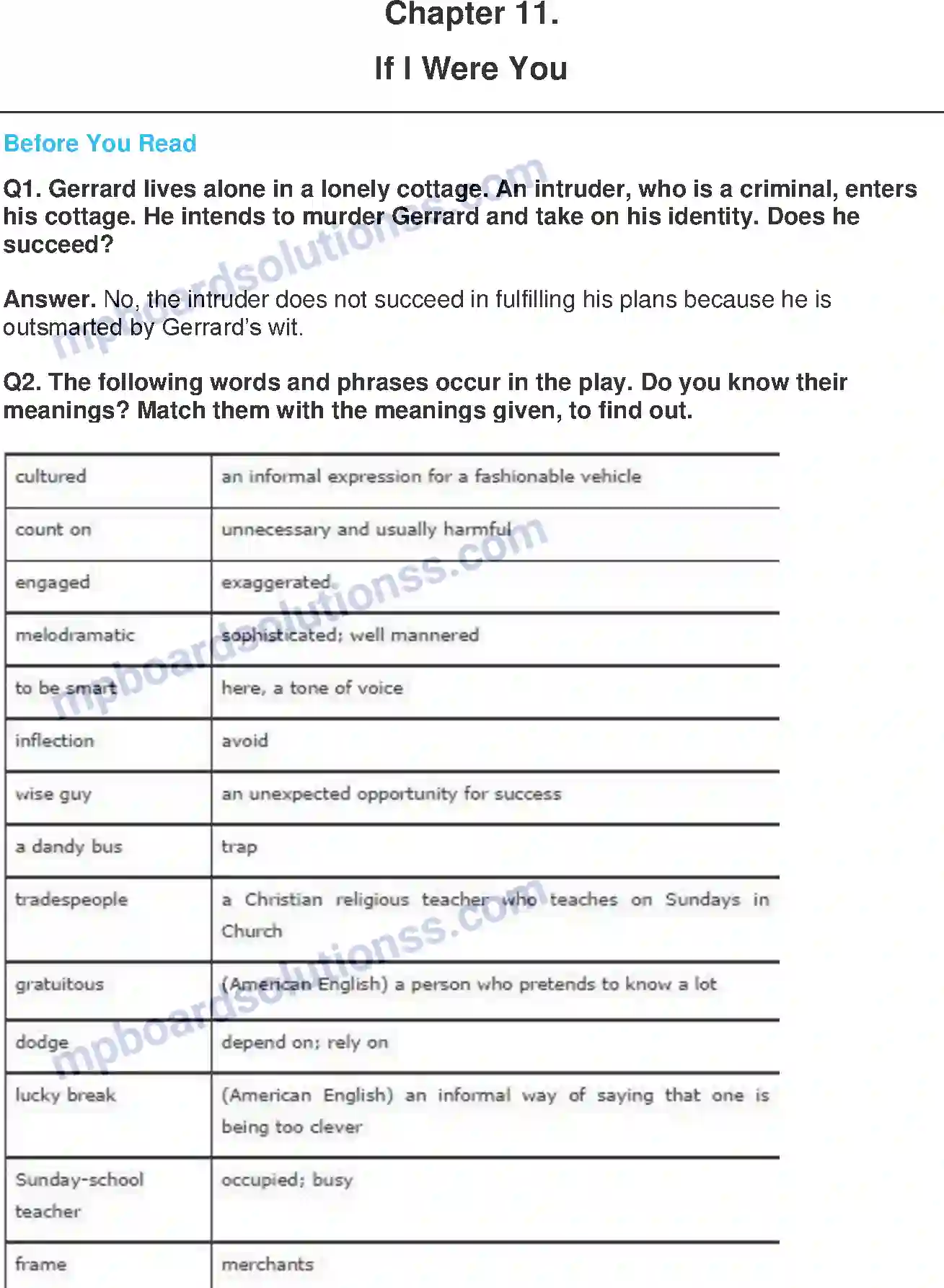 MP Board Book for Class 9 English If I Were You Image 1