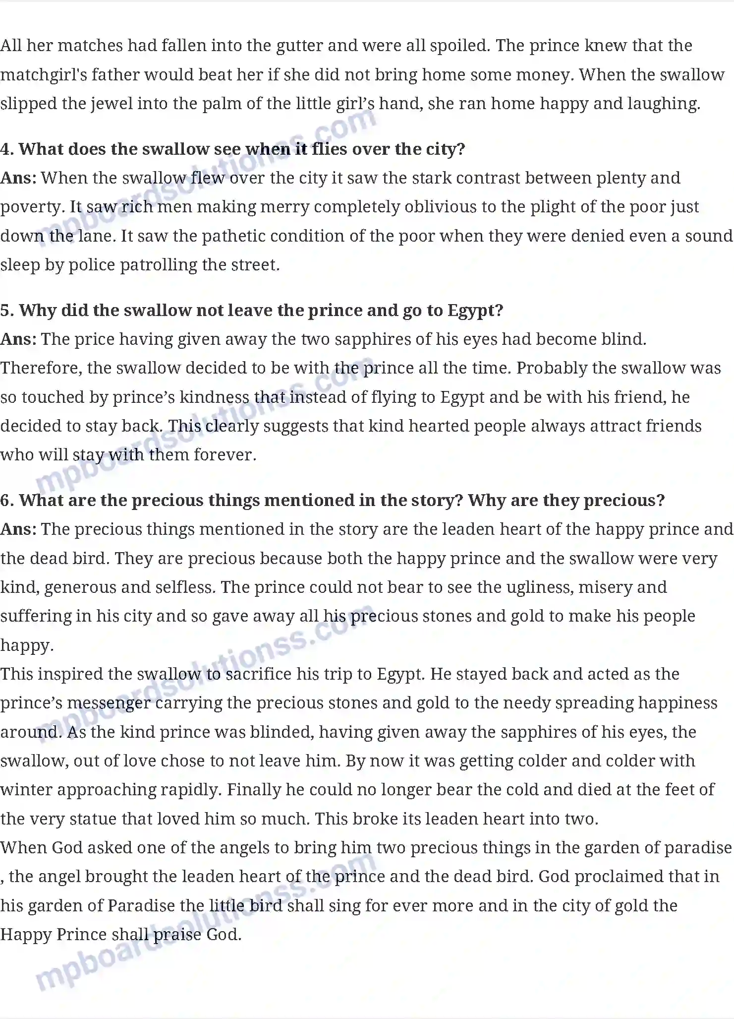 MP Board Book for Class 9 English The Happy Prince Image 2