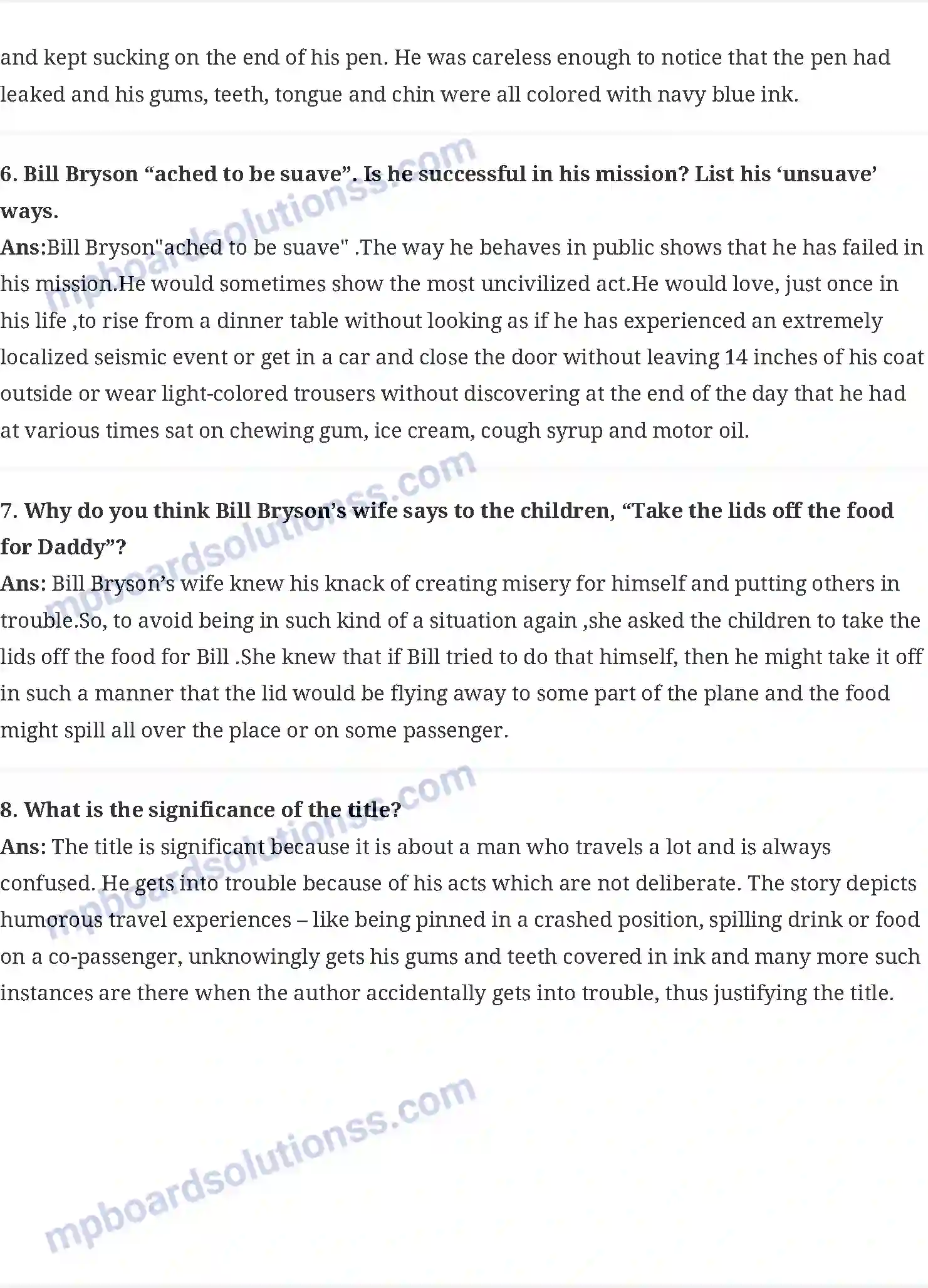 MP Board Book for Class 9 English The Accidental Tourist Image 2