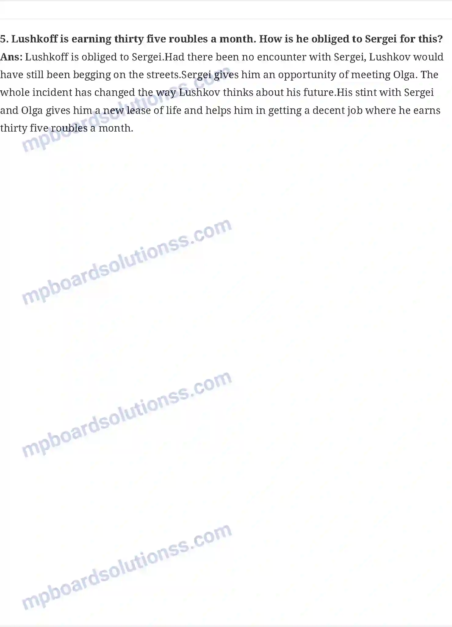 MP Board Book for Class 9 English The Beggar Image 2