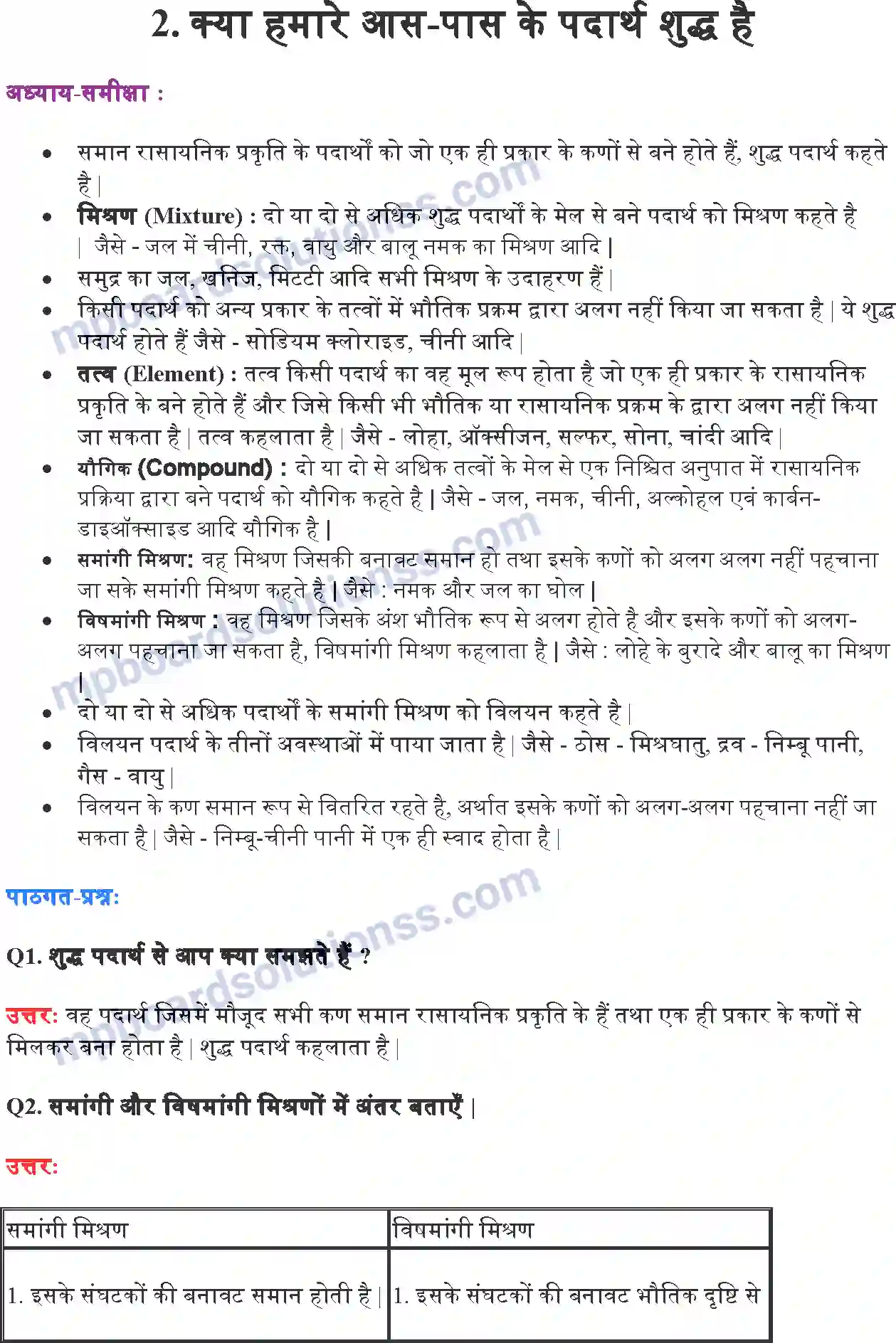 MP Board Book for Class 9 Science क्या हमारे आस – पास के पदार्थ शुद्ध हैं Image 1