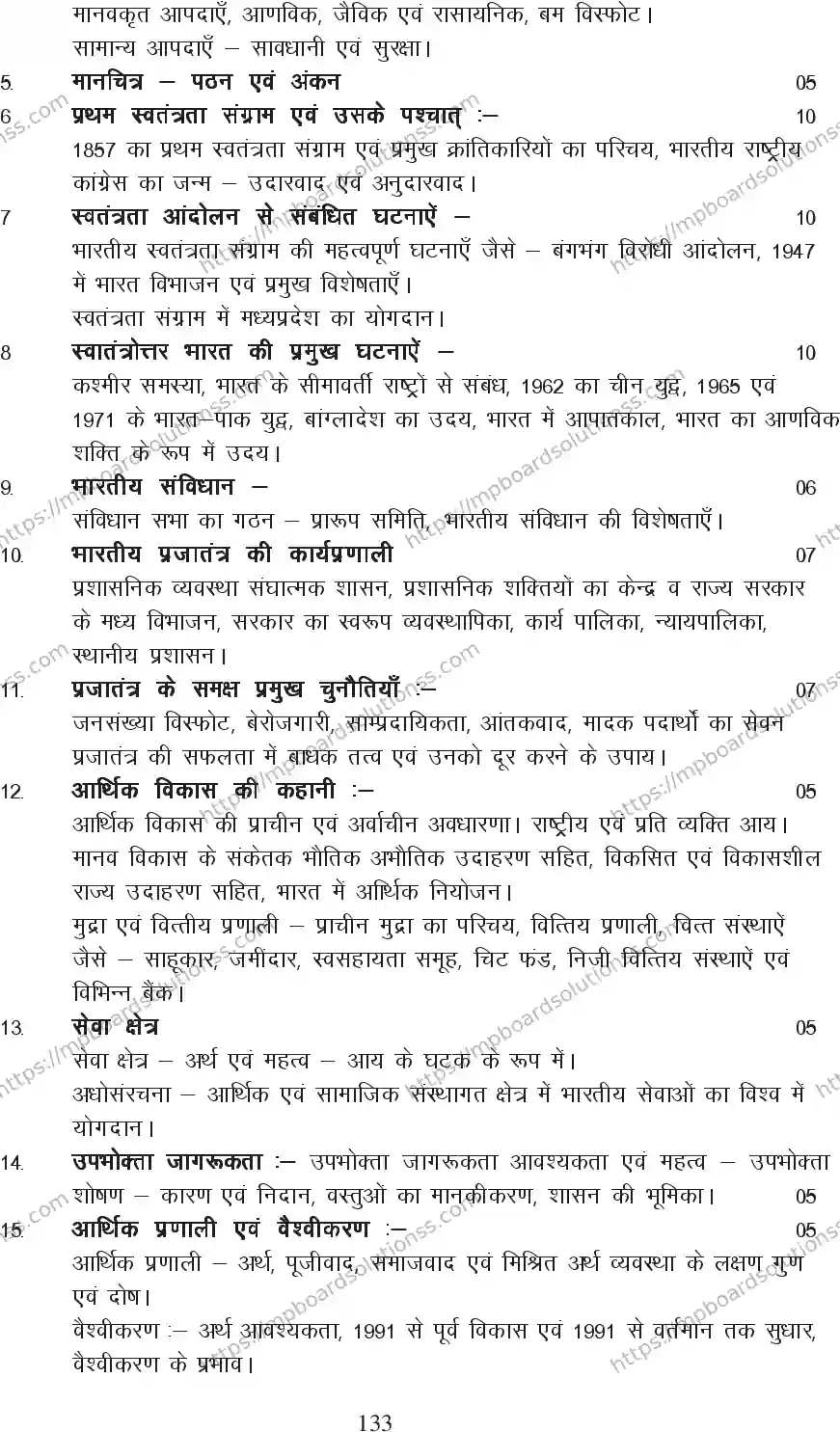 MP Board Class 10 Social Science 2020-21 Syllabus Image 4