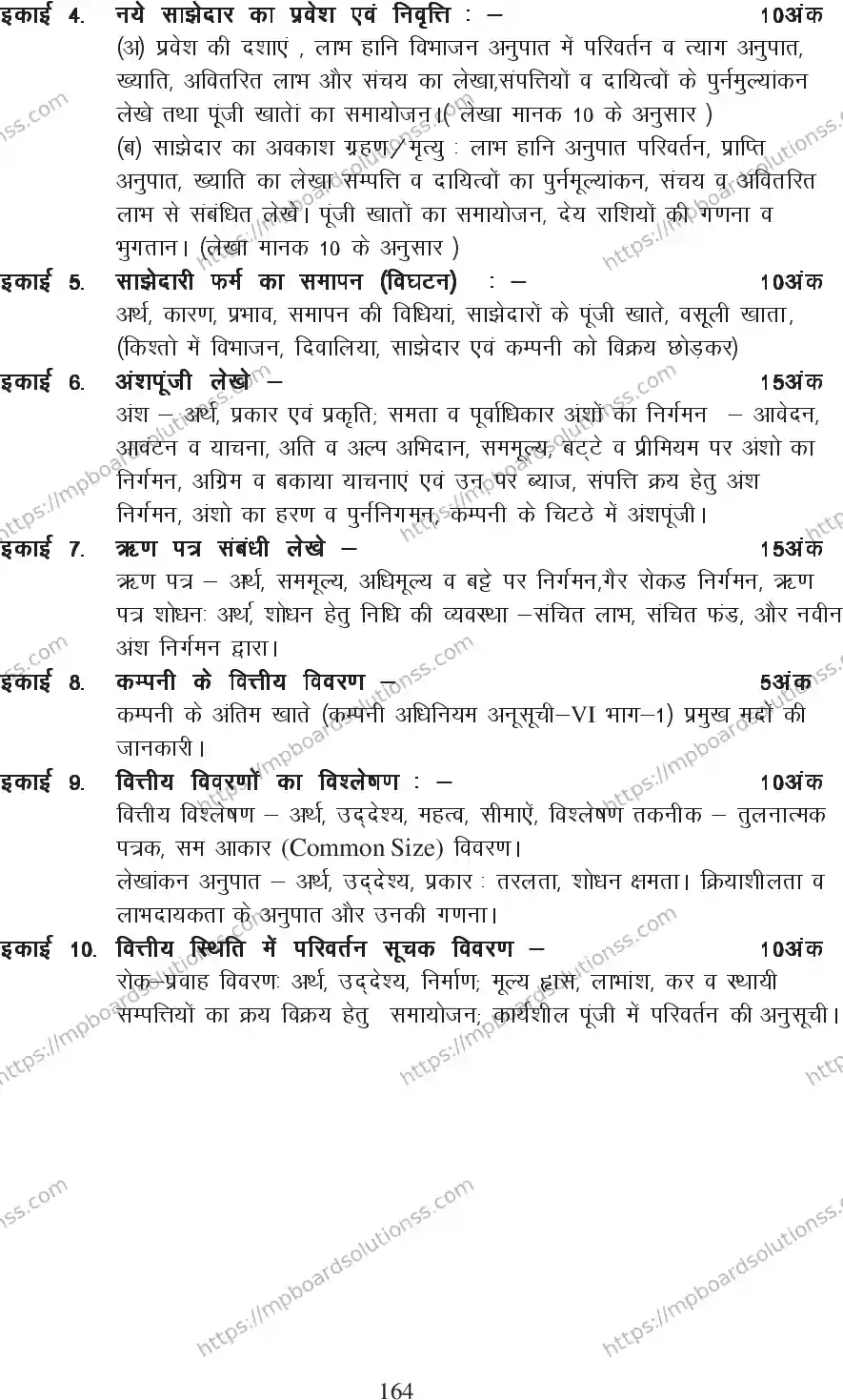 MP Board Class 12 Book Keeping 2020-21 Syllabus Image 3