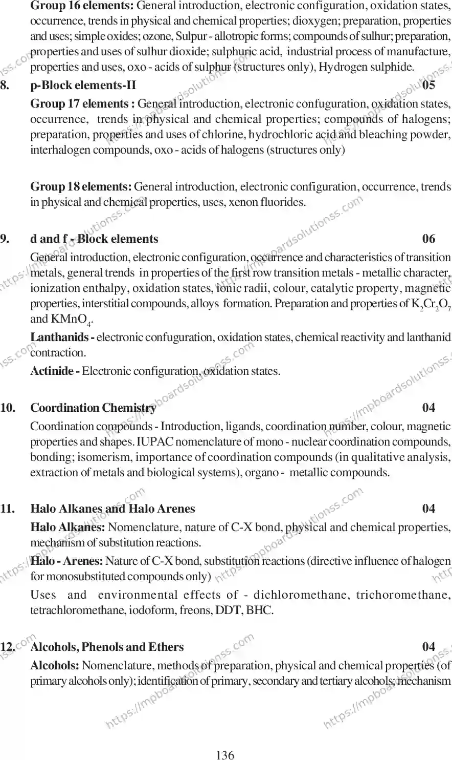 MP Board Class 12 Chemistry 2020-21 Syllabus Image 15