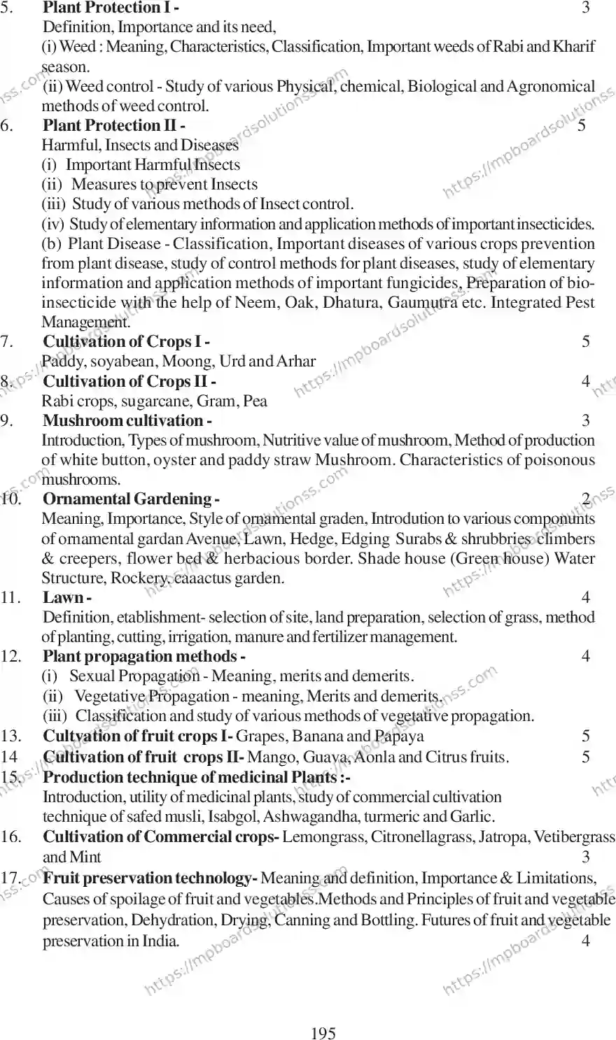 MP Board Class 12 Crop Production 2020-21 Syllabus Image 6
