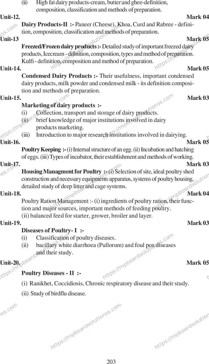 MP Board Class 12 Element of Animal 2020-21 Syllabus Image 7