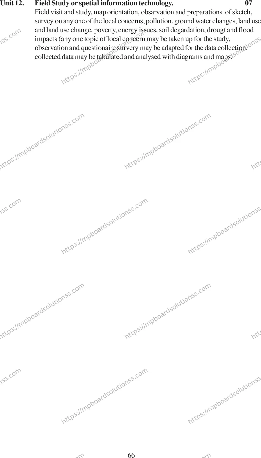 MP Board Class 12 Geography 2020-21 Syllabus Image 10