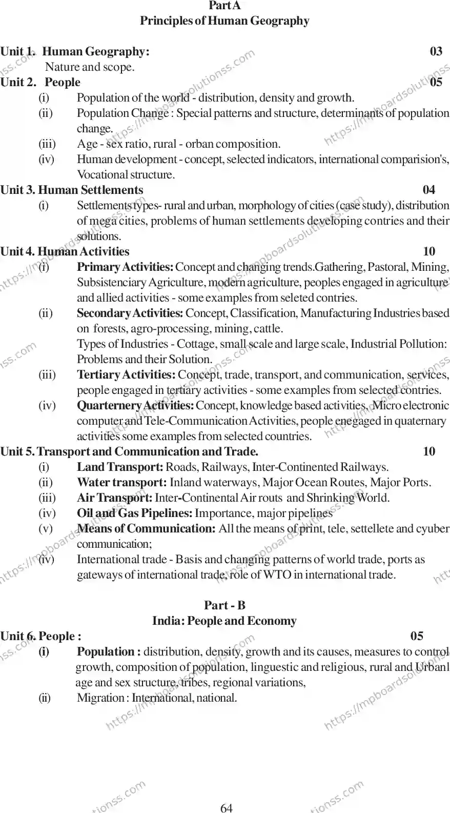 MP Board Class 12 Geography 2020-21 Syllabus Image 8