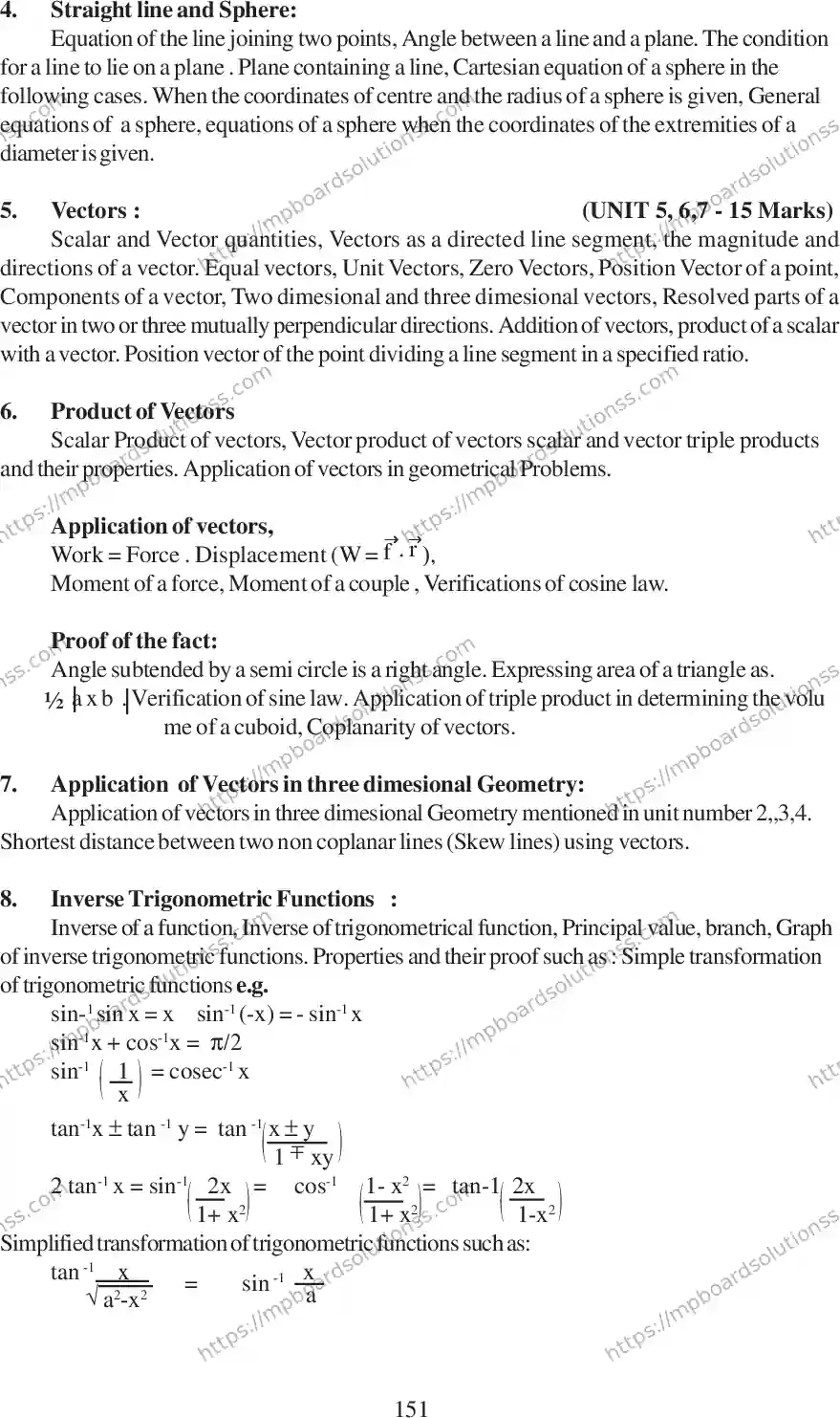 MP Board Class 12 Mathematics 2020-21 Syllabus Image 9