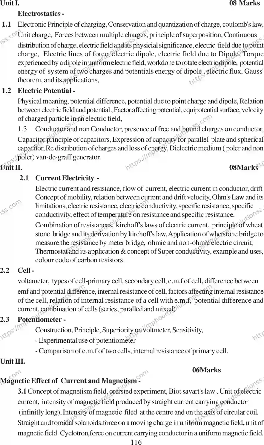 MP Board Class 12 Physics 2020-21 Syllabus Image 9