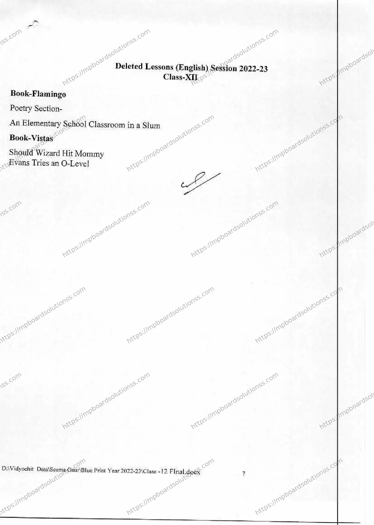 MP Board Class 12 अंग्रेजी 2022-23 Syllabus Image 4