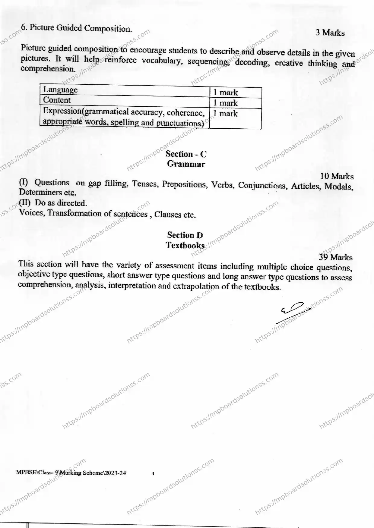 MP Board Class 9 English 2023-24 Syllabus Image 2